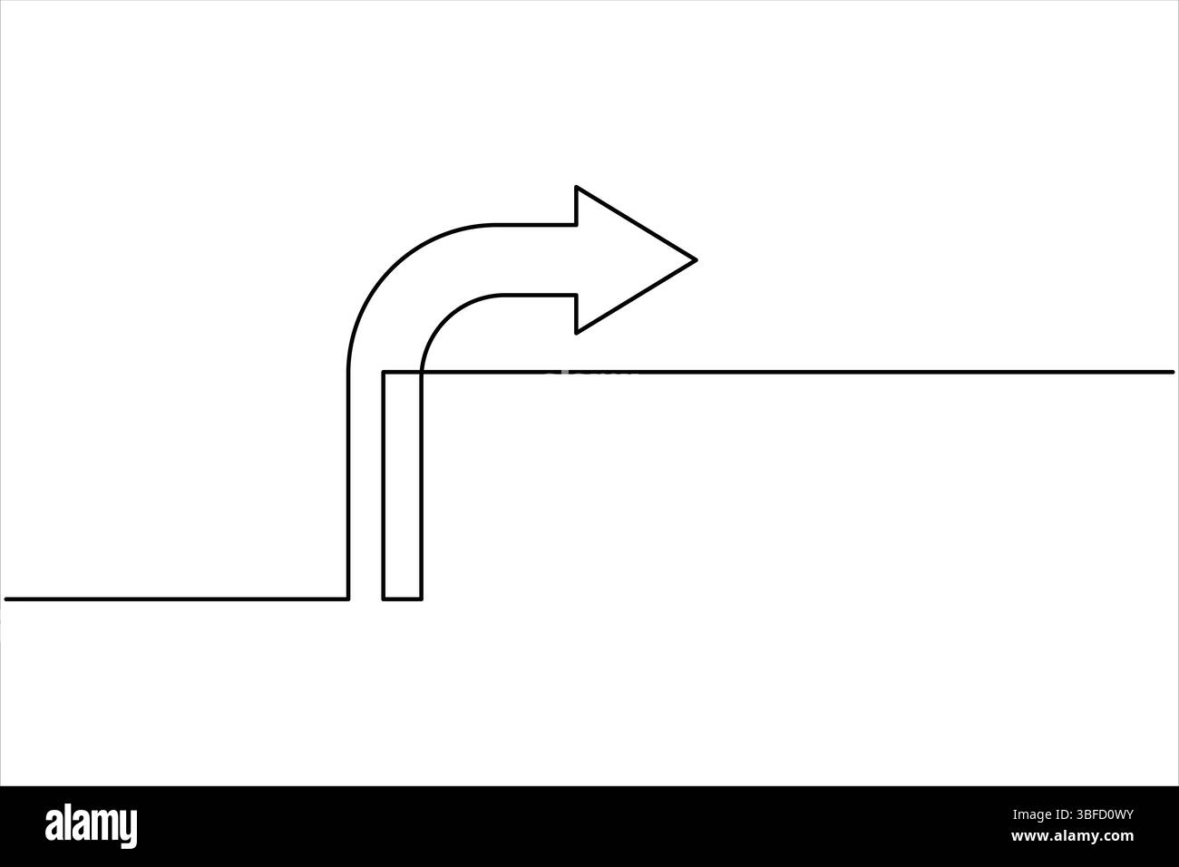 Durchgehende einzeilige Zeichnung von Pfeilen. Vektorabbildung des Pfeilsymbols „Line Art“ Stock Vektor