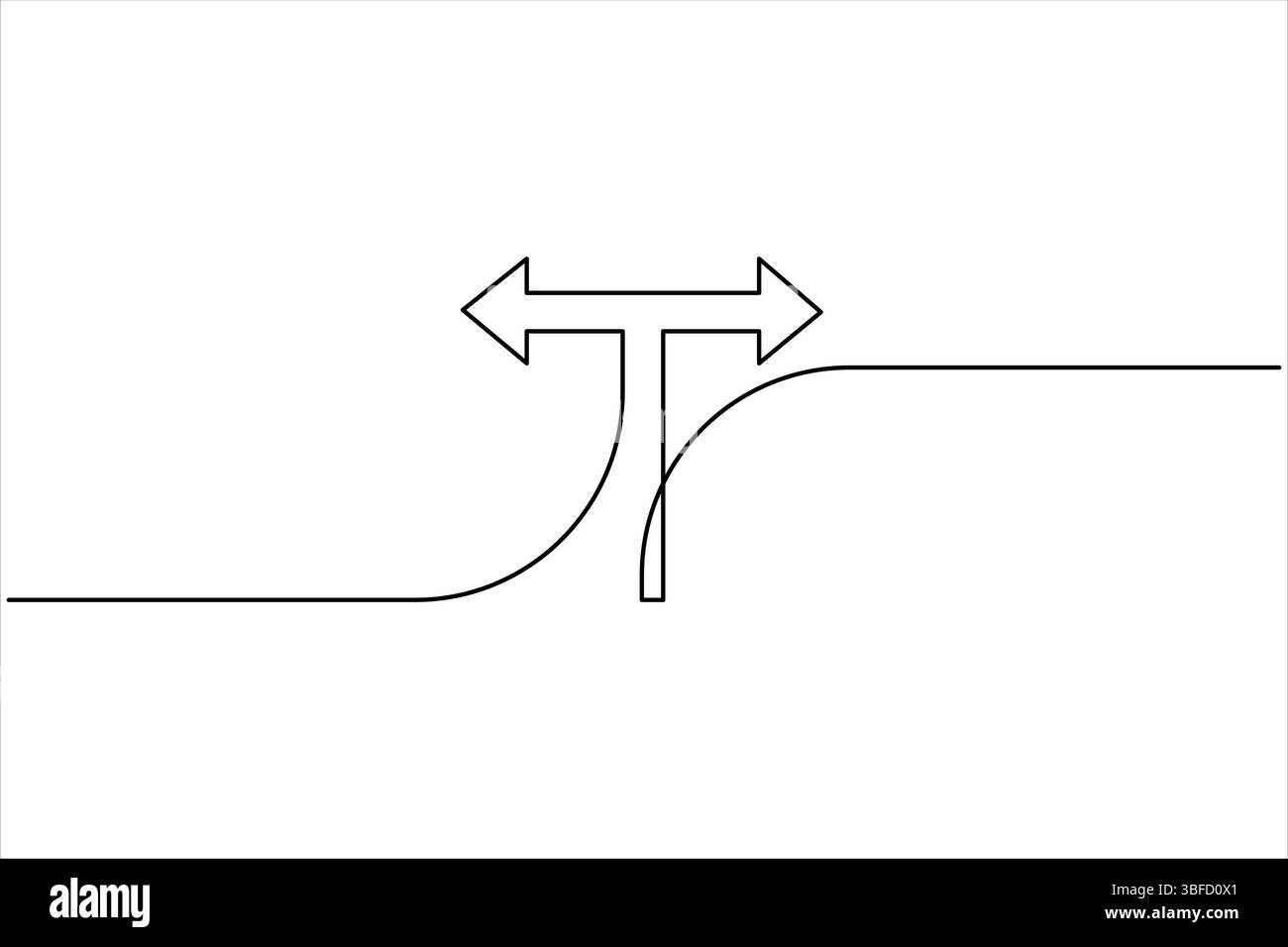 Durchgehende einzeilige Zeichnung von Pfeilen. Vektorabbildung des Pfeilsymbols „Line Art“ Stock Vektor