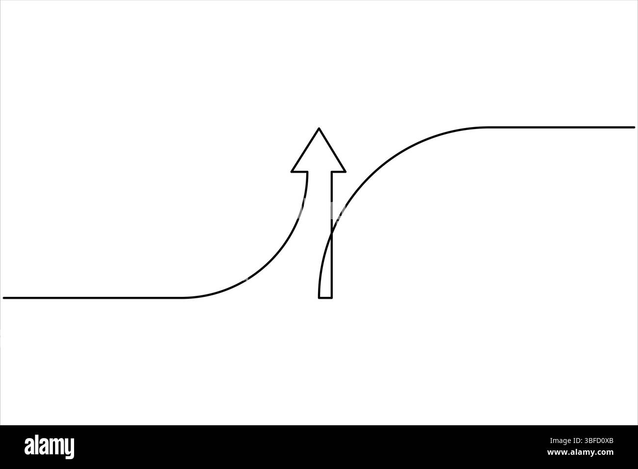 Durchgehende einzeilige Zeichnung von Pfeilen. Vektorabbildung des Pfeilsymbols „Line Art“ Stock Vektor