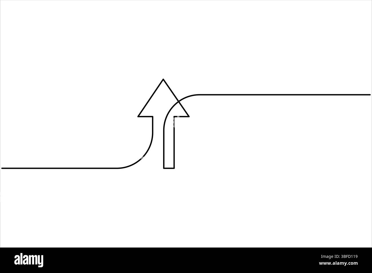 Durchgehende einzeilige Zeichnung von Pfeilen. Vektorabbildung des Pfeilsymbols „Line Art“ Stock Vektor
