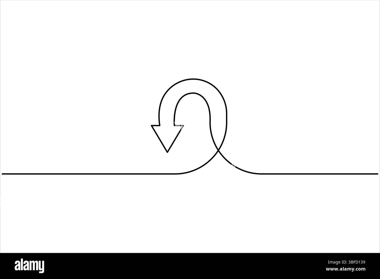 Durchgehende einzeilige Zeichnung von Pfeilen. Vektorabbildung des Pfeilsymbols „Line Art“ Stock Vektor