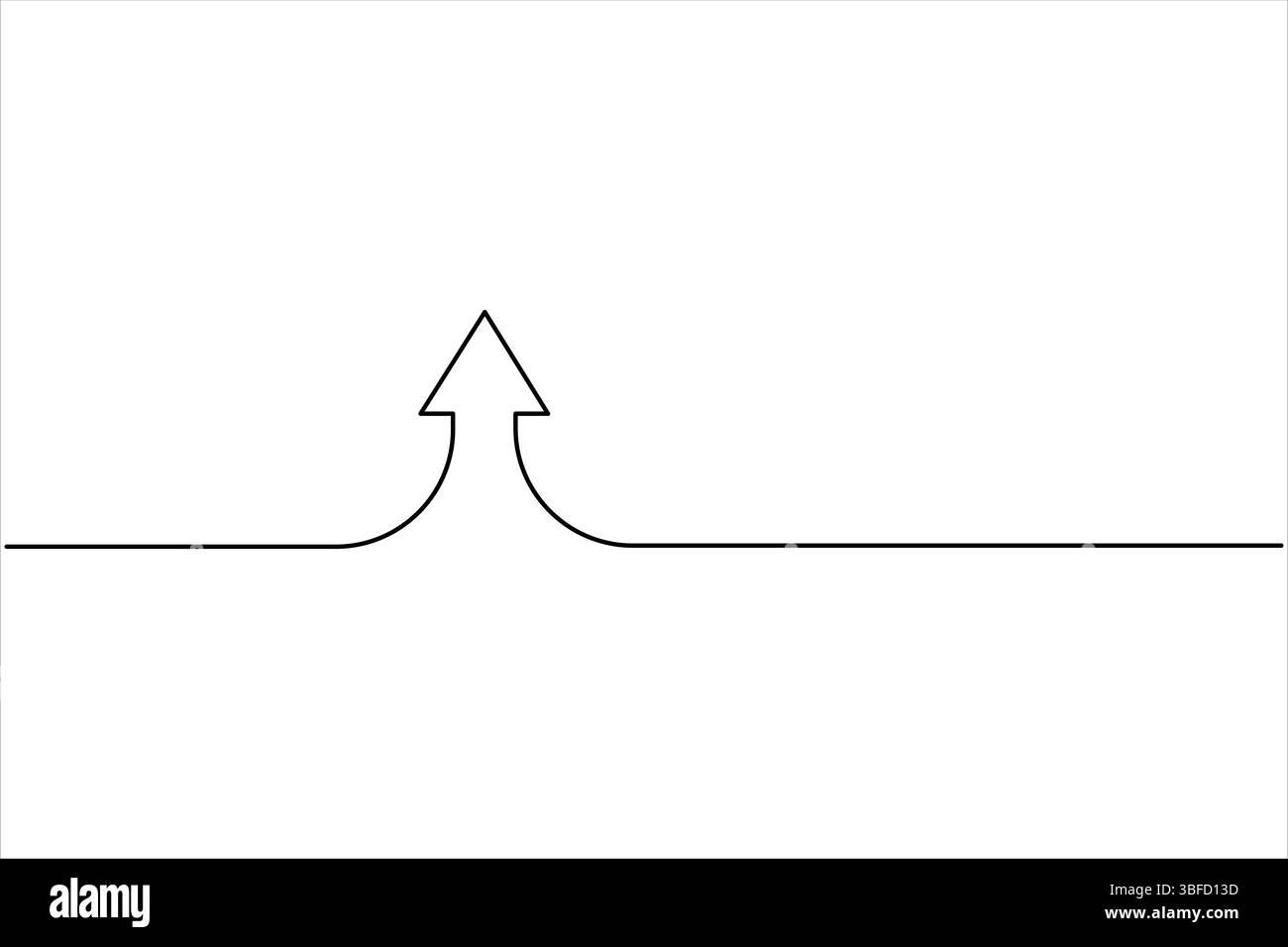 Durchgehende einzeilige Zeichnung von Pfeilen. Vektorabbildung des Pfeilsymbols „Line Art“ Stock Vektor
