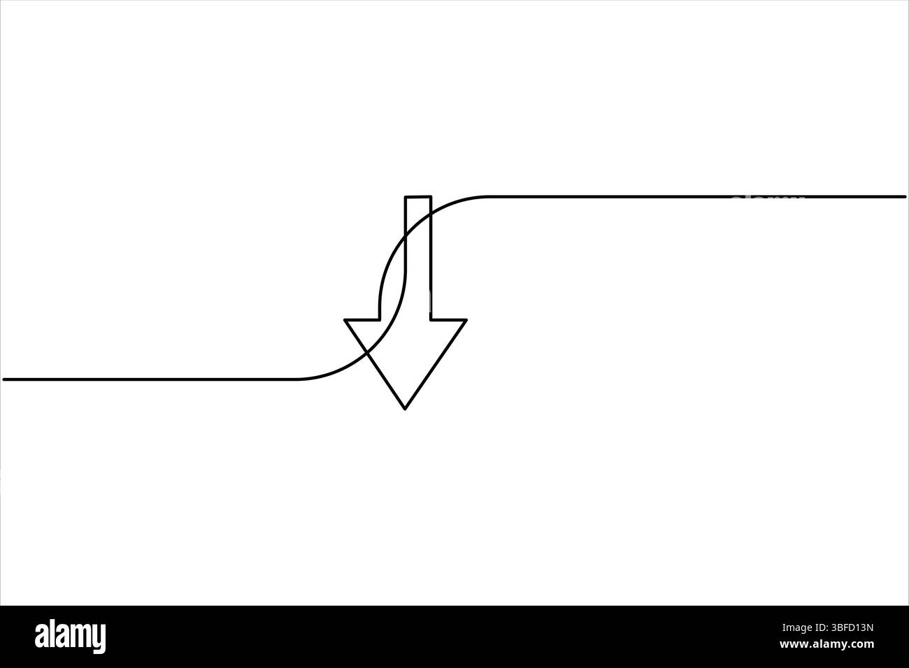Durchgehende einzeilige Zeichnung von Pfeilen. Vektorabbildung des Pfeilsymbols „Line Art“ Stock Vektor