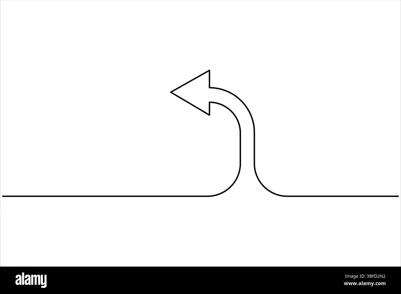 Durchgehende einzeilige Zeichnung von Pfeilen. Vektorabbildung des Pfeilsymbols „Line Art“ Stock Vektor