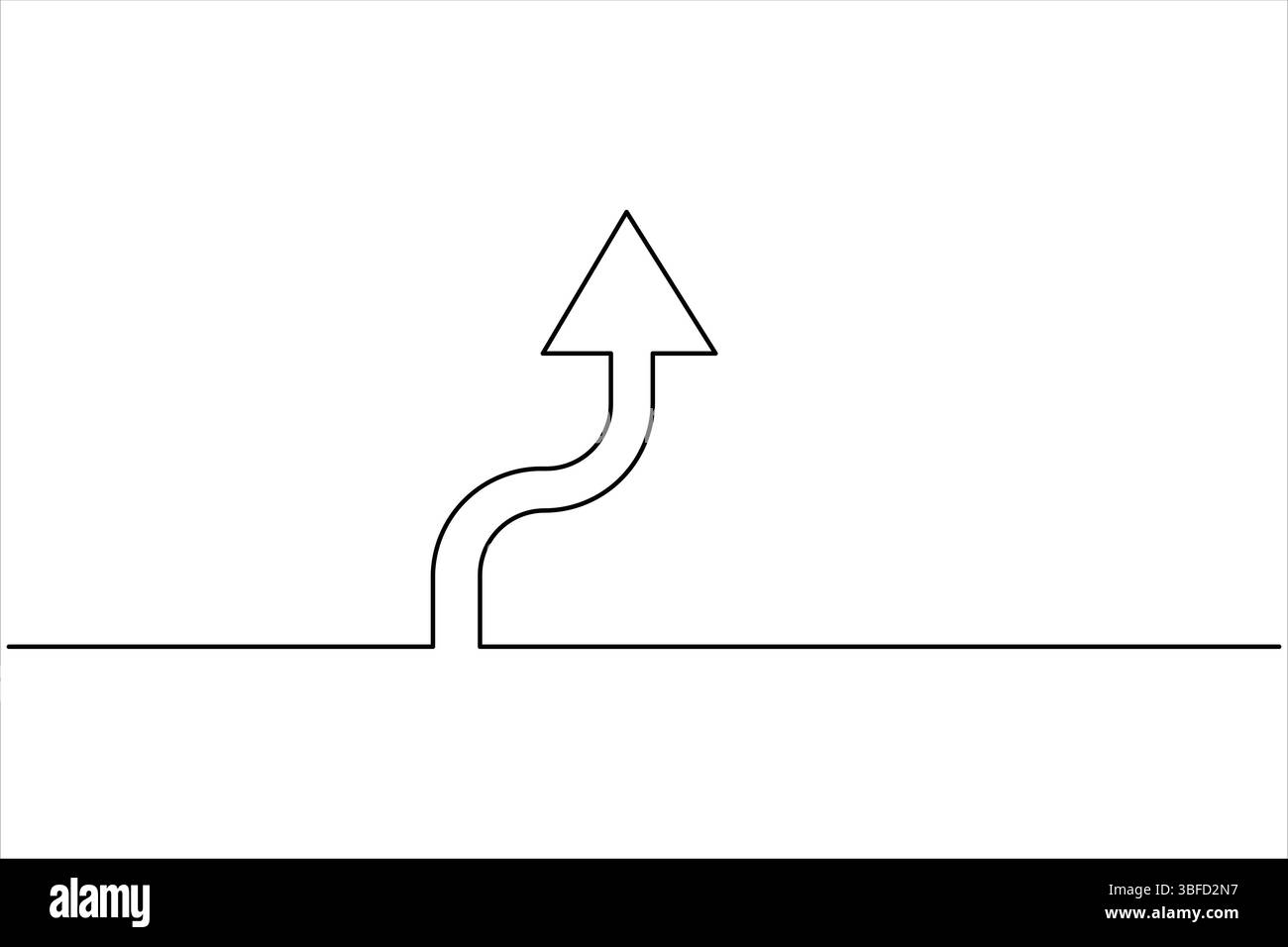 Durchgehende einzeilige Zeichnung von Pfeilen. Vektorabbildung des Pfeilsymbols „Line Art“ Stock Vektor