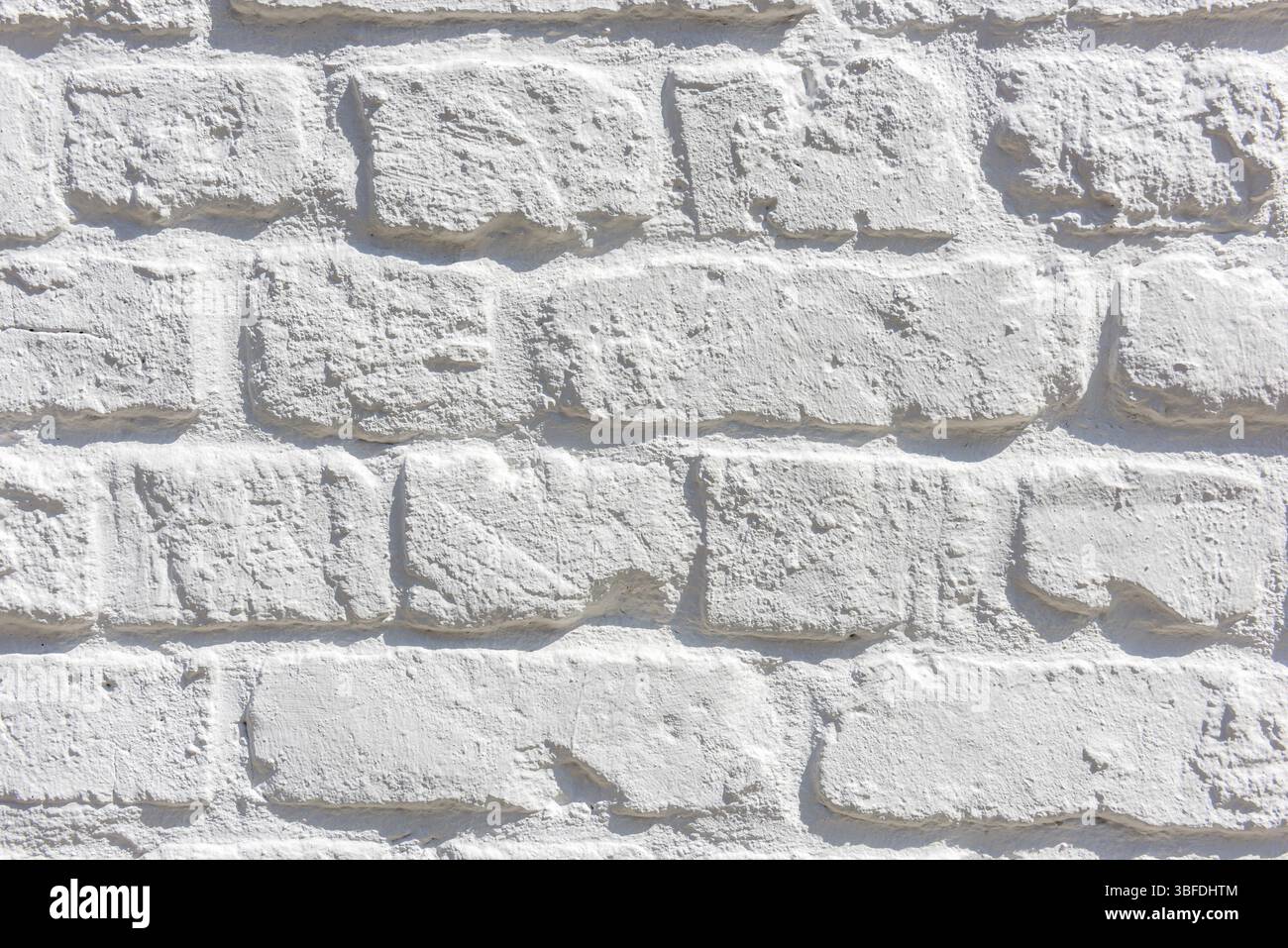 Weiße Ziegel Wand Textur Hintergrund. Horizontalen Schuss Stockfoto