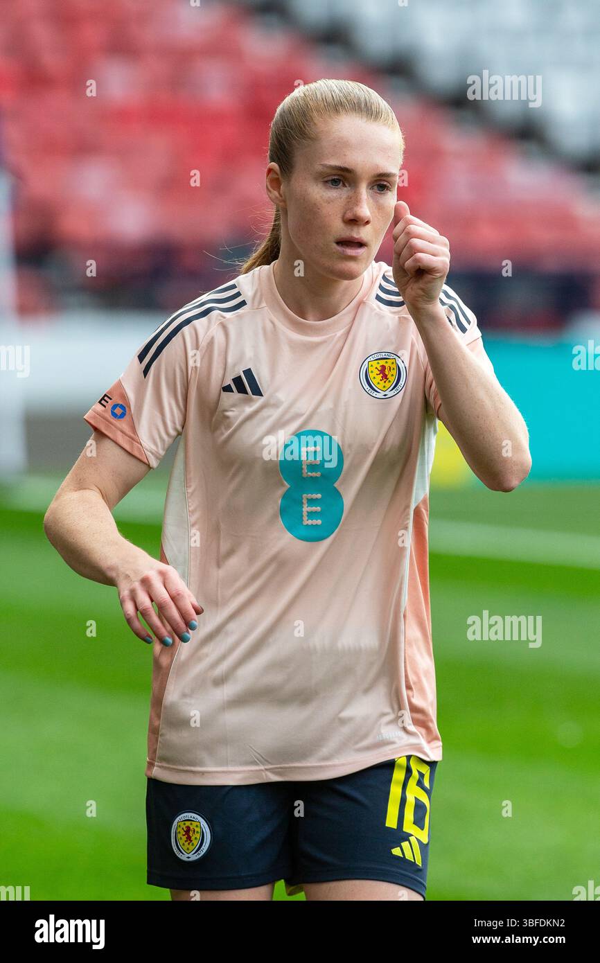 AMY RODGERS, Profi-Fußballspielerin im Training für die schottische Fußballnationalmannschaft der Frauen Stockfoto