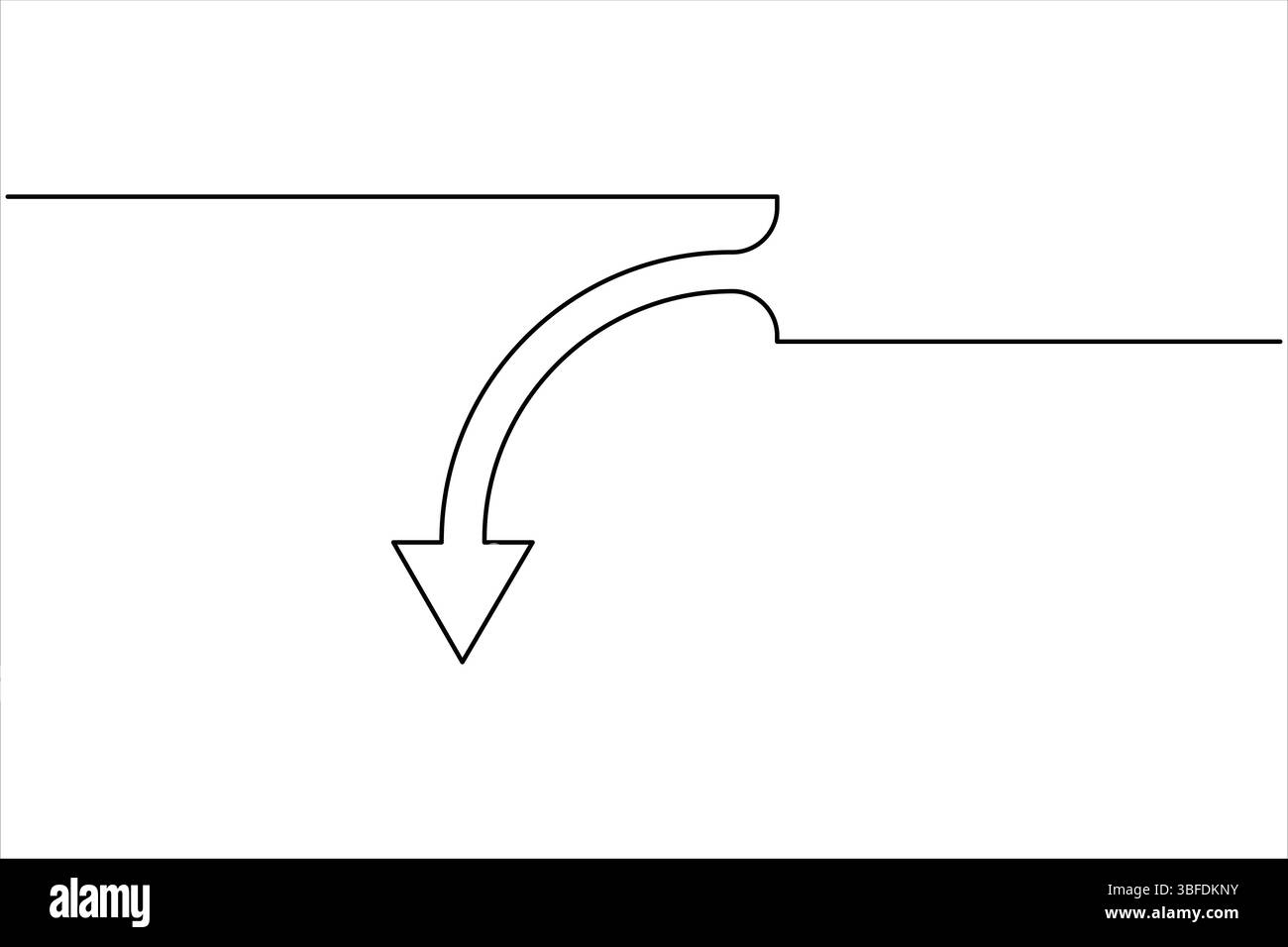 Eine einzeilige Zeichnung des Pfeilsymbols durchgehende einzeilige Grafik Pfeildesign Vektor-Illustration Stock Vektor