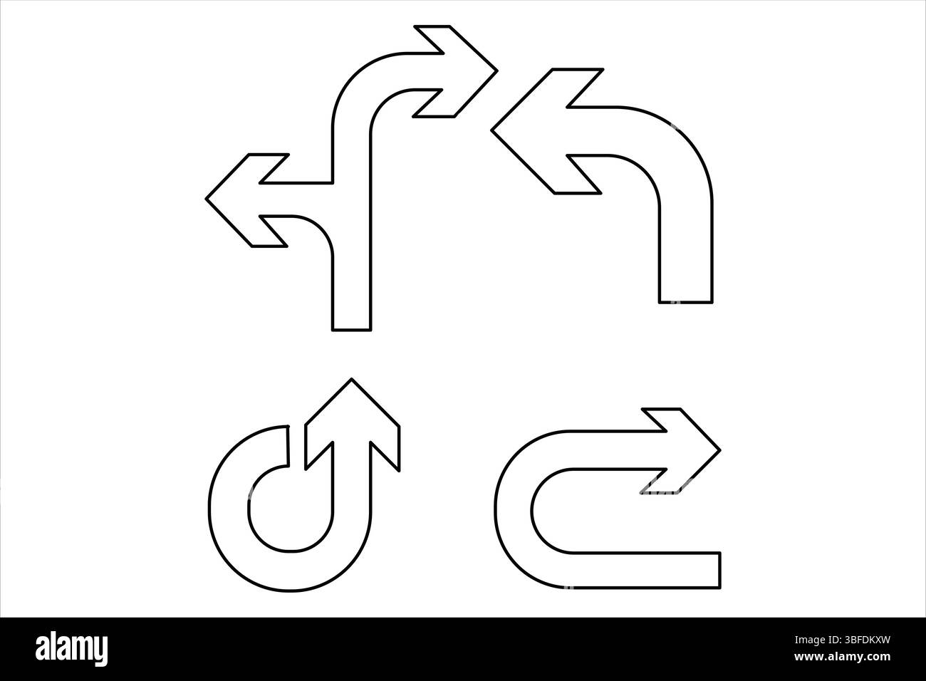 Eine einzeilige Zeichnung des Pfeilsatzes Symbol durchgehende einzeilige Grafik Pfeildesign Vektor-Illustration Stock Vektor