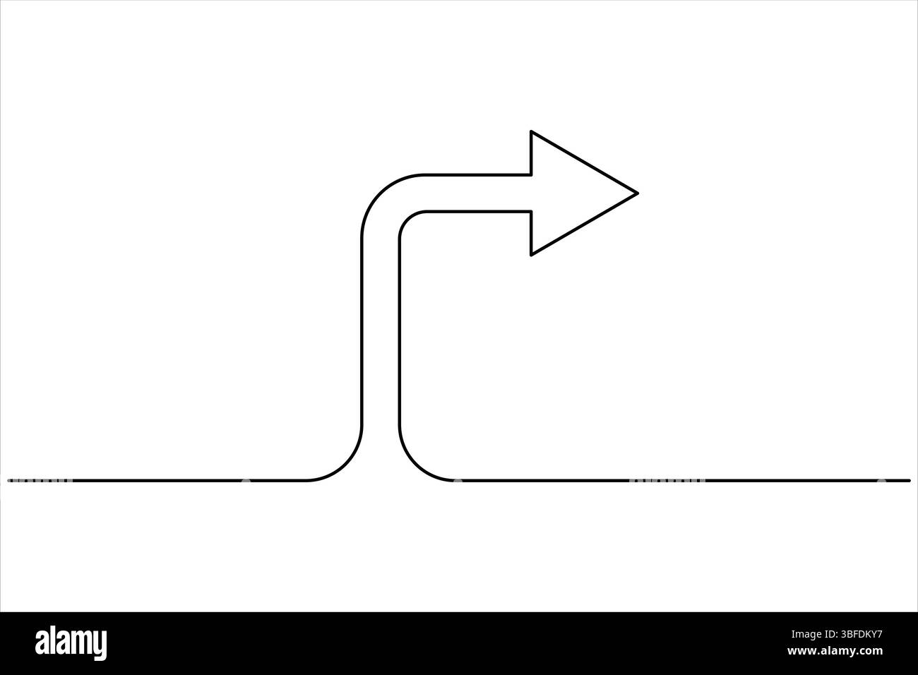 Eine einzeilige Zeichnung des Pfeilsymbols durchgehende einzeilige Grafik Pfeildesign Vektor-Illustration Stock Vektor