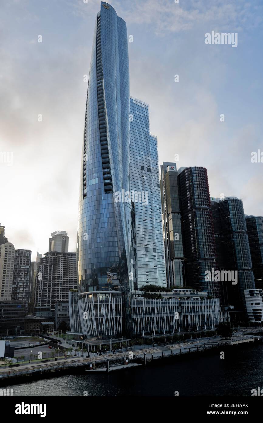 Skyline von Sydneys Geschäftsviertel vom Darling Harbour aus gesehen. Stockfoto