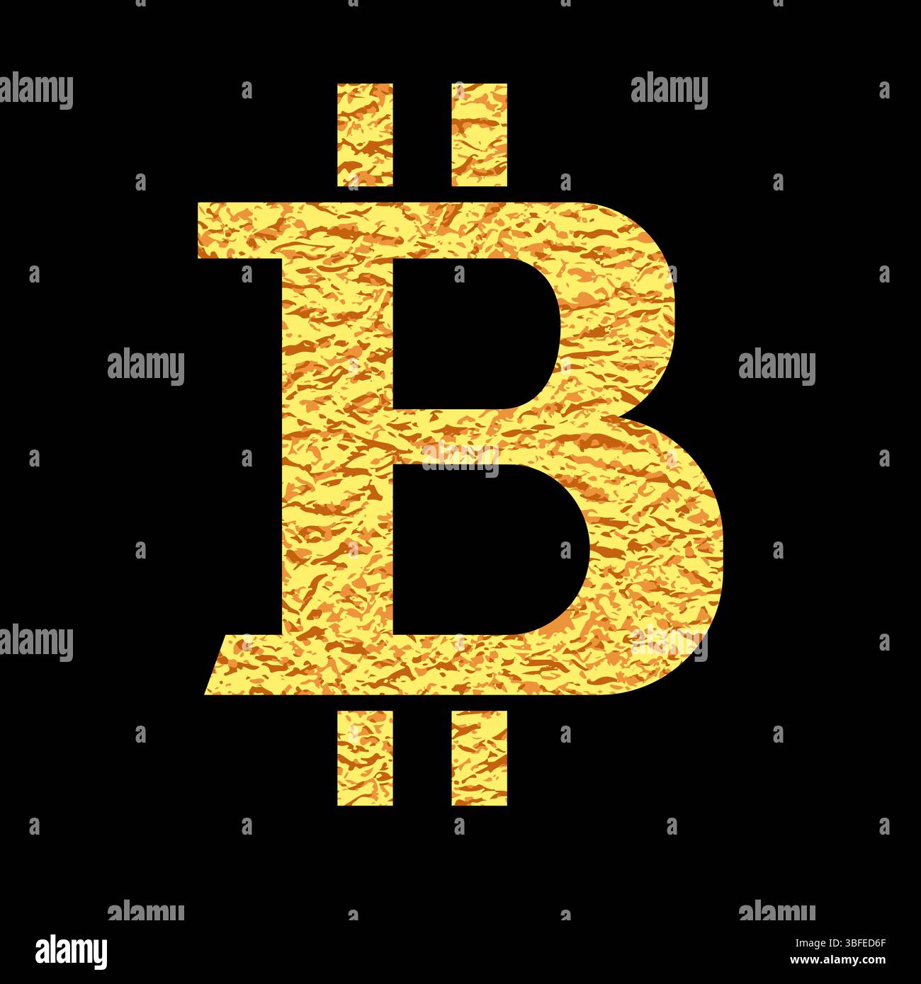 Gold Bitcoin. Geldsymbol. Vektorgrafik. Stock Vektor