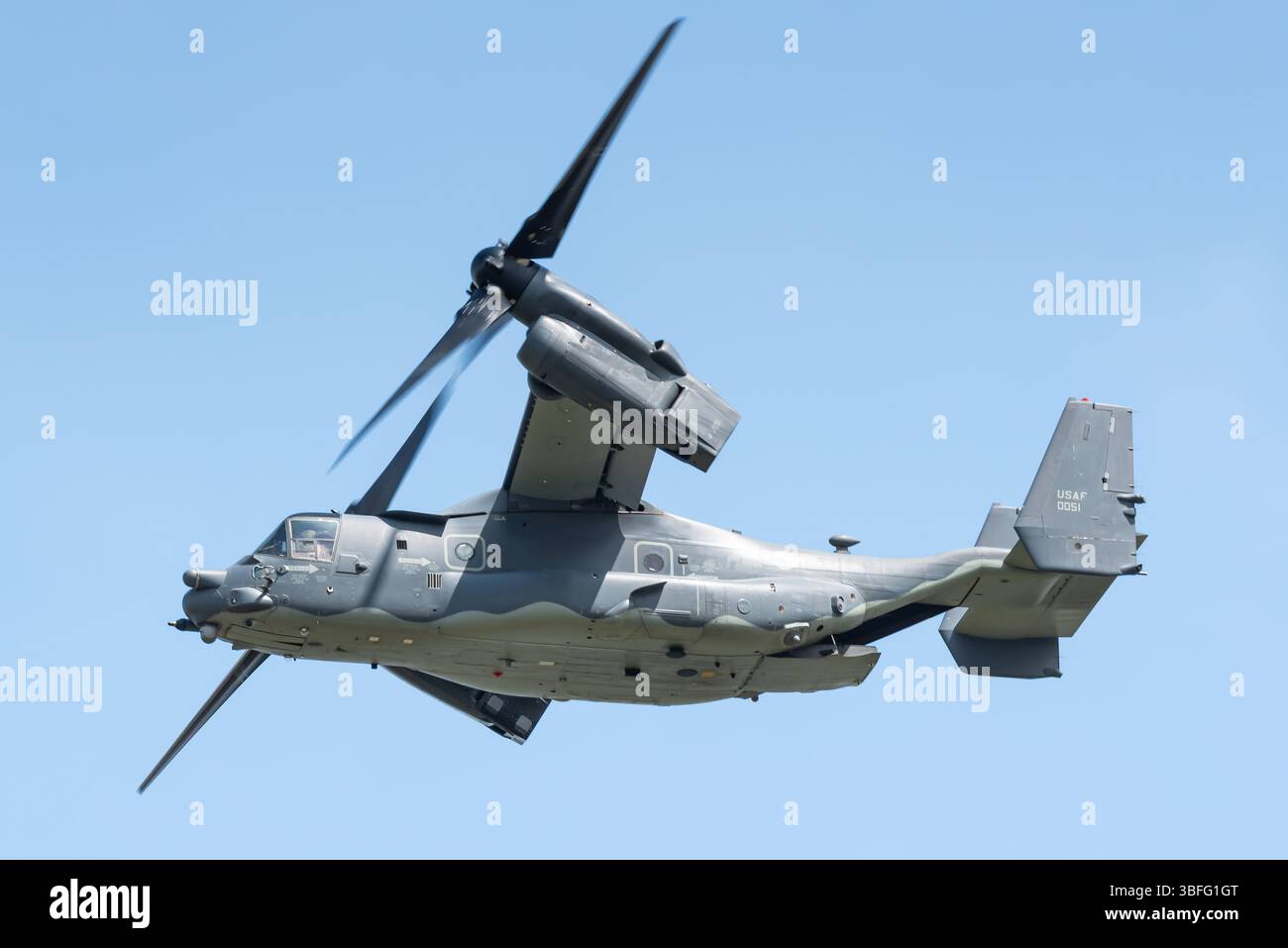 Ein Bell Boeing V-22 Osprey Tiltrotor Militärtransportflugzeug des US Special Operations Command. Stockfoto