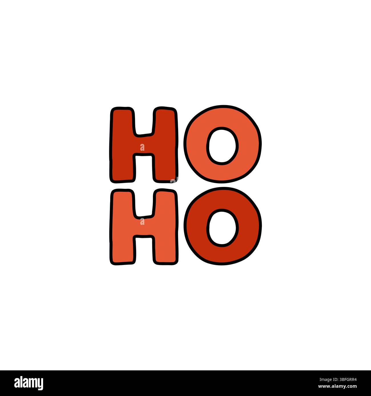 Festliche Ho Ho Ho Ho rote Textvektor-Illustration, perfekt für Weihnachtsdesigns, Weihnachtskarten und saisonale Aktionen. Trendy, verspielt und fröhlich Stock Vektor