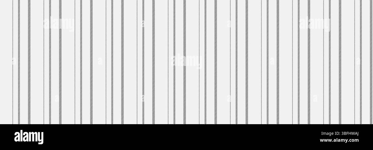 Lretty vertikaler Textilvektor, reichhaltige Textur nahtlos. Hintergrundgestreifter Streifen mit Dexturmuster in weißen und grauen Farbtönen. Stock Vektor