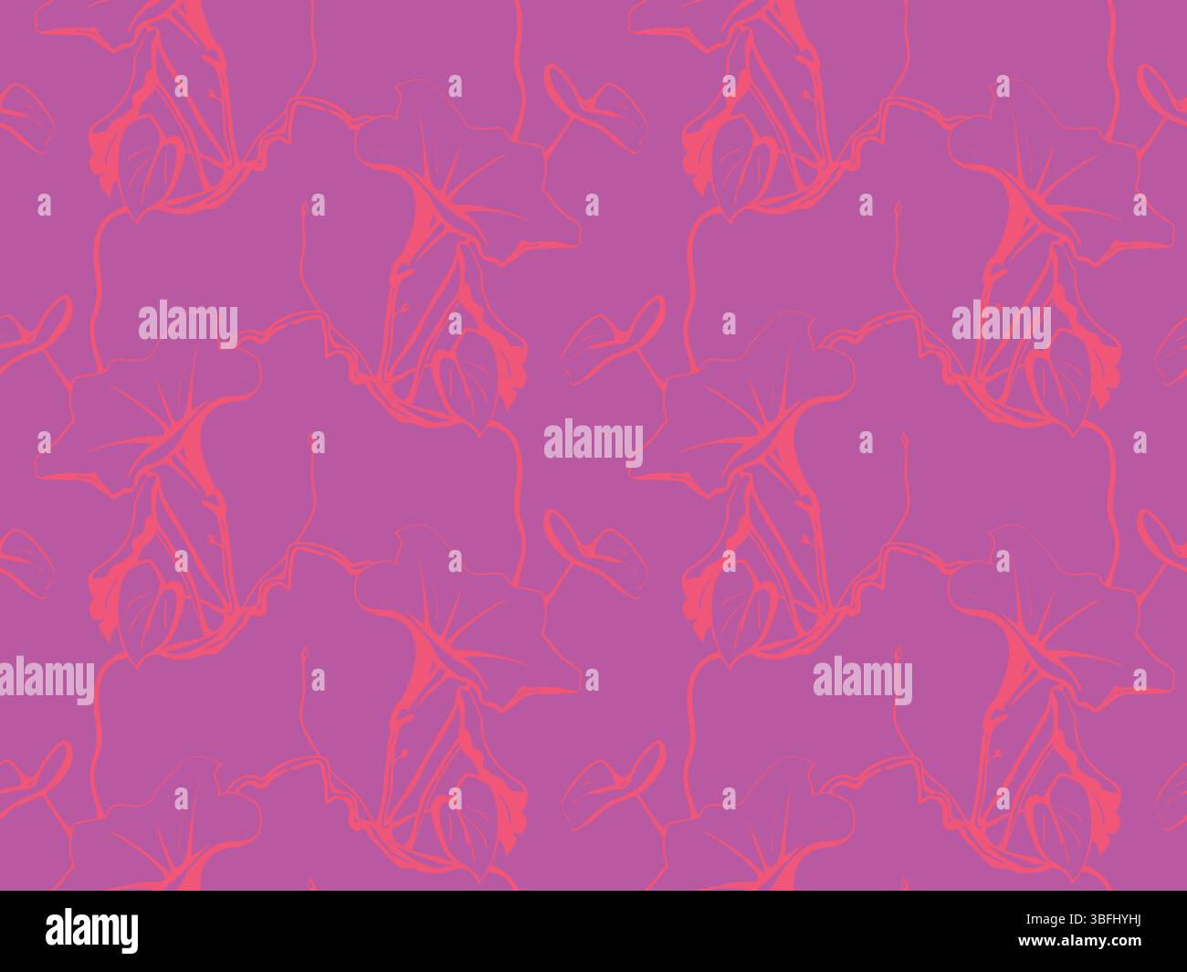 Abstraktes, nahtloses Muster aus korallenrosa Händen auf lila Hintergrund. Ein elegantes Grafikdesign, das Einheit, Verbindung oder Unterstützung, ID darstellt Stock Vektor