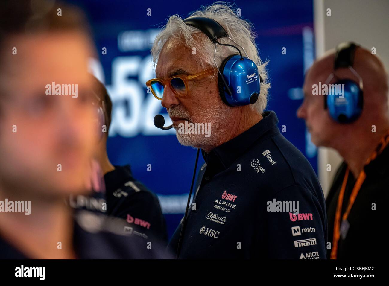 CIRCUIT DE BARCELONA-CATALUNYA, SPANIEN - MAI 30: Flavio Briatore, Alpine A525 von Frankreich während des Großen Preises von Spanien auf dem Circuit de Barcelona-Catalunya am Freitag, den 30. Mai 2025 in Montmelo, Spanien (Foto: Michael Potts/BSR Agency) Stockfoto