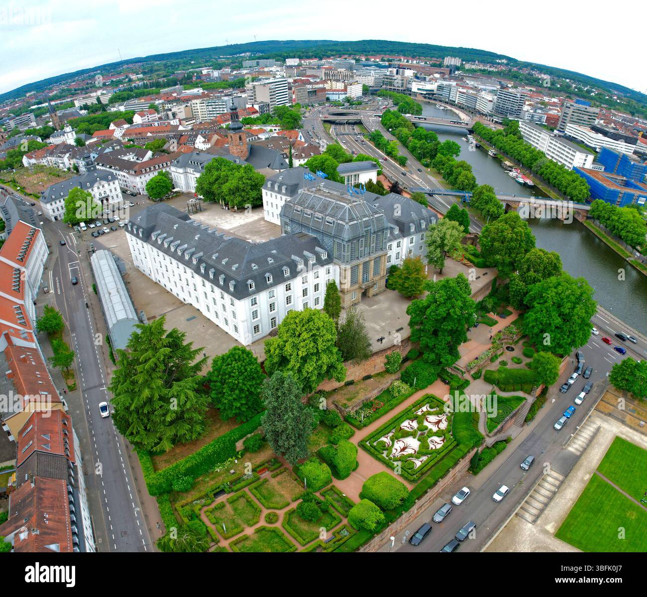 Saarbrücken Saarbrücken Saarbrücken in Deutschland Burg aus der Vogelperspektive Stockfoto