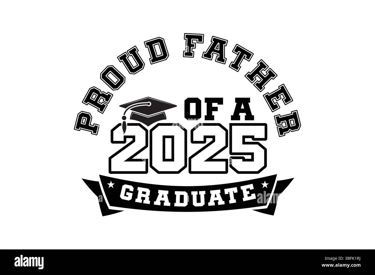 Stolzer Vater von 2025 Graduate Typografie Graphic Design Stock Vektor