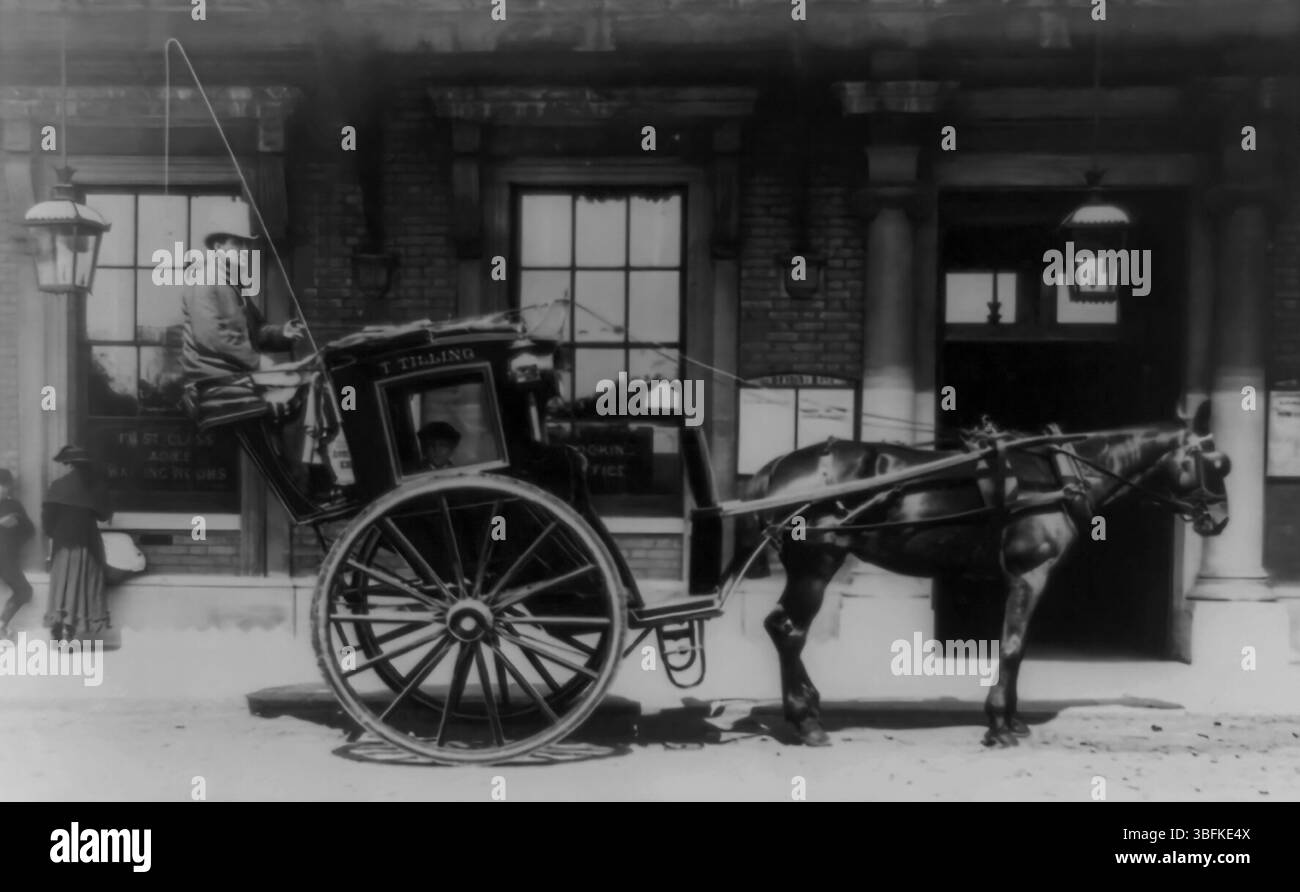 Schönes Taxi England London Britisches 19. Jahrhundert 1800er Jahre Foto Stockfoto