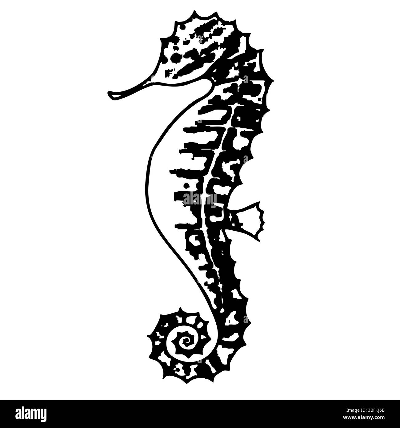 Fesselndes Seepferdchen-Design, das Unterwasserleben für Kunst oder Dekor mit Meeresmotiven unterstreicht. Vektorillustration von Seepferd auf isoliertem Hintergrund. Ozean Stock Vektor