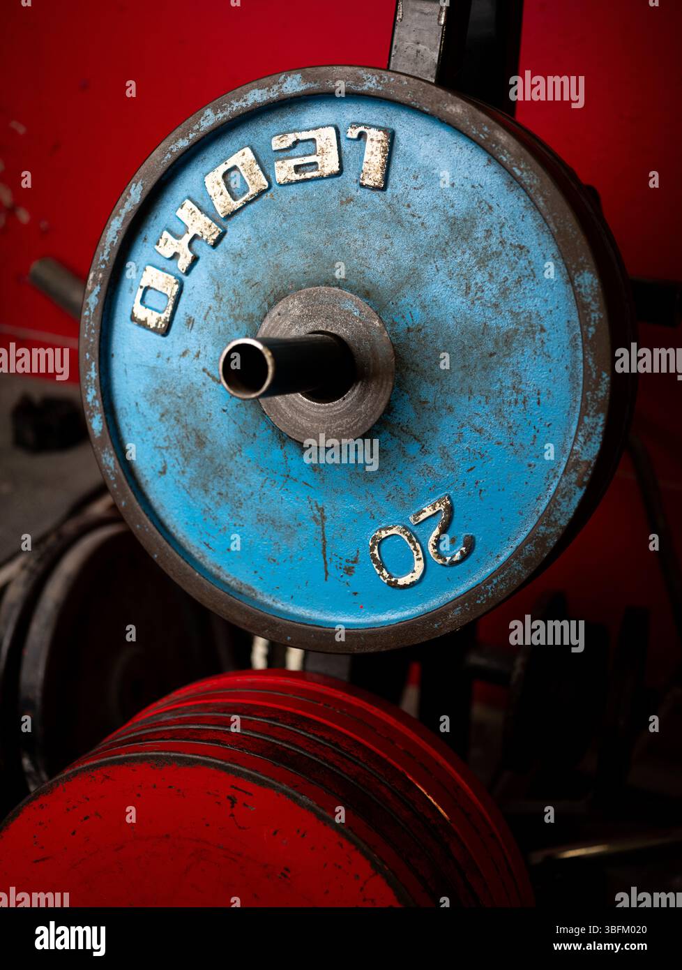 Geräte in einem Bodybuilding-Fitnessstudio. Stockfoto