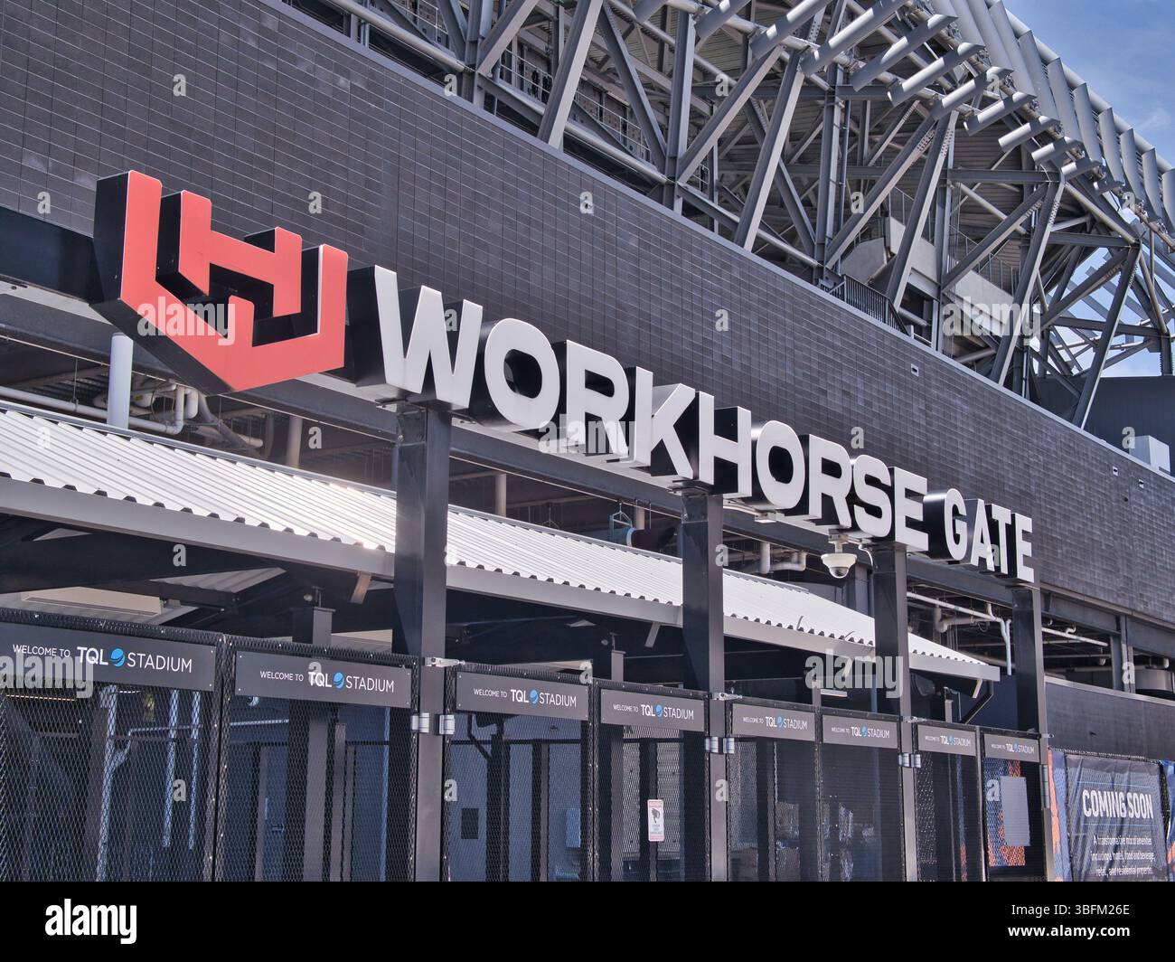 Das TQL Stadium ist ein Fußballstadion in Cincinnati, Ohio, USA. Es ist die Heimat des FC Cincinnati, einer Major League Soccer-Mannschaft (MLS) Stockfoto