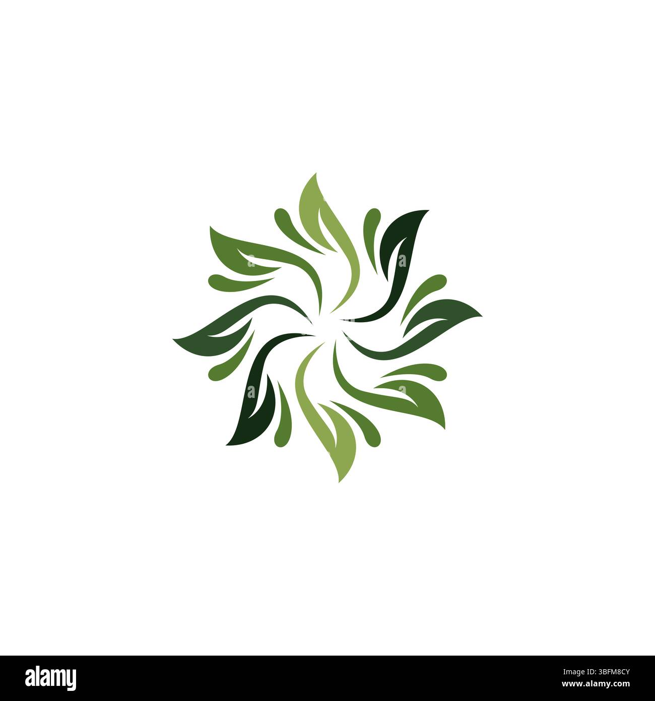 Design Mit Kreisförmigem Bio-Blatt-Logo. Natur-Blatt-Blumen-Design Stock Vektor
