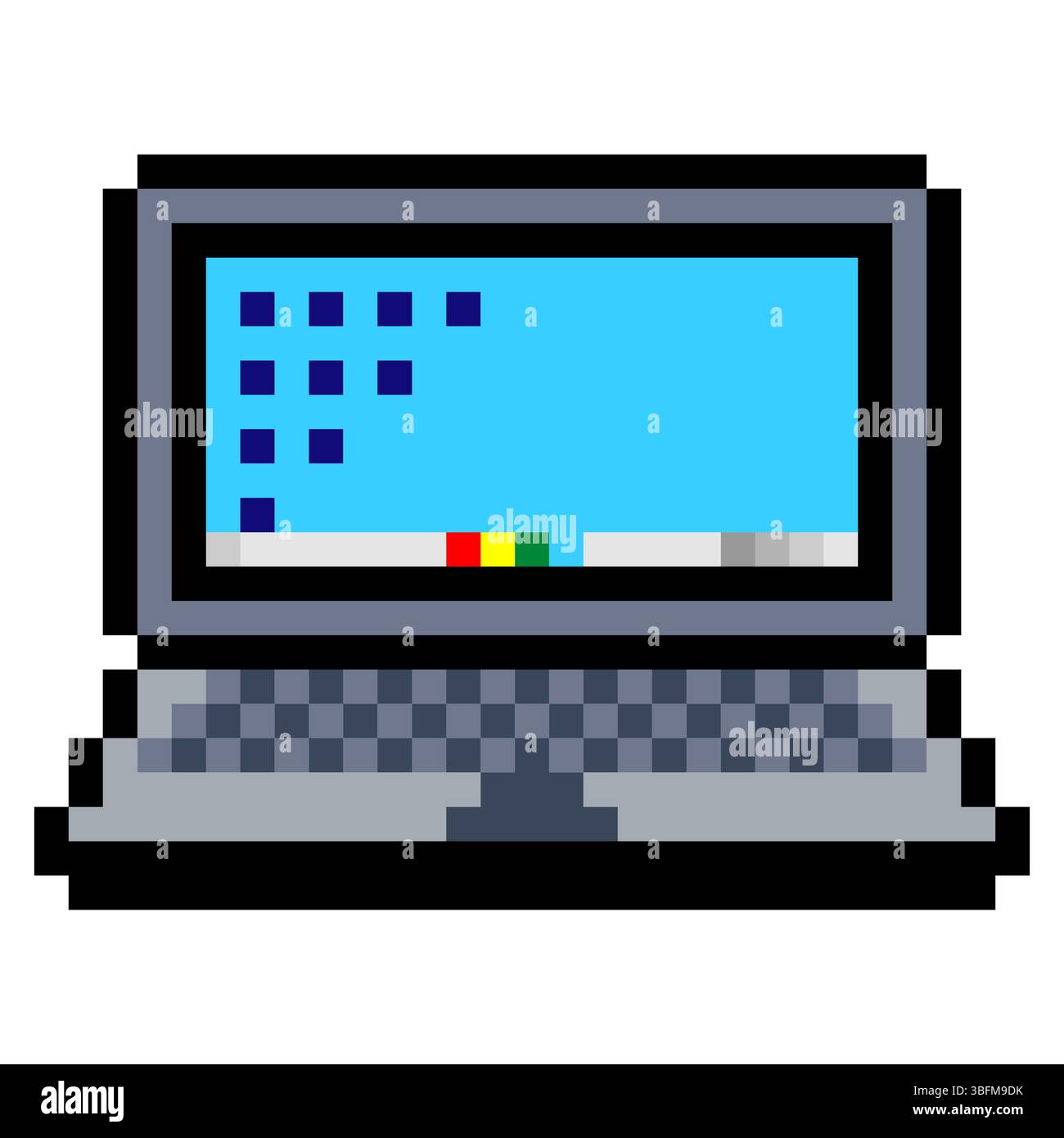 Laptop im Pixel-Art-Stil Stock Vektor