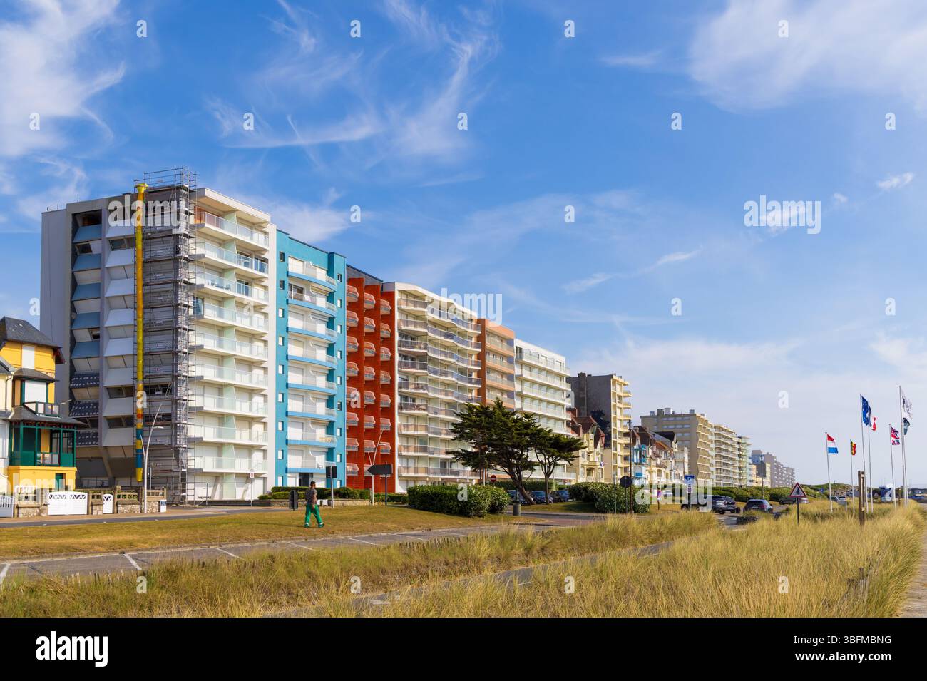 Ferienwohnung mit Blick auf den Strand in Le Touquet Paris Plage, Frankreich. Stockfoto