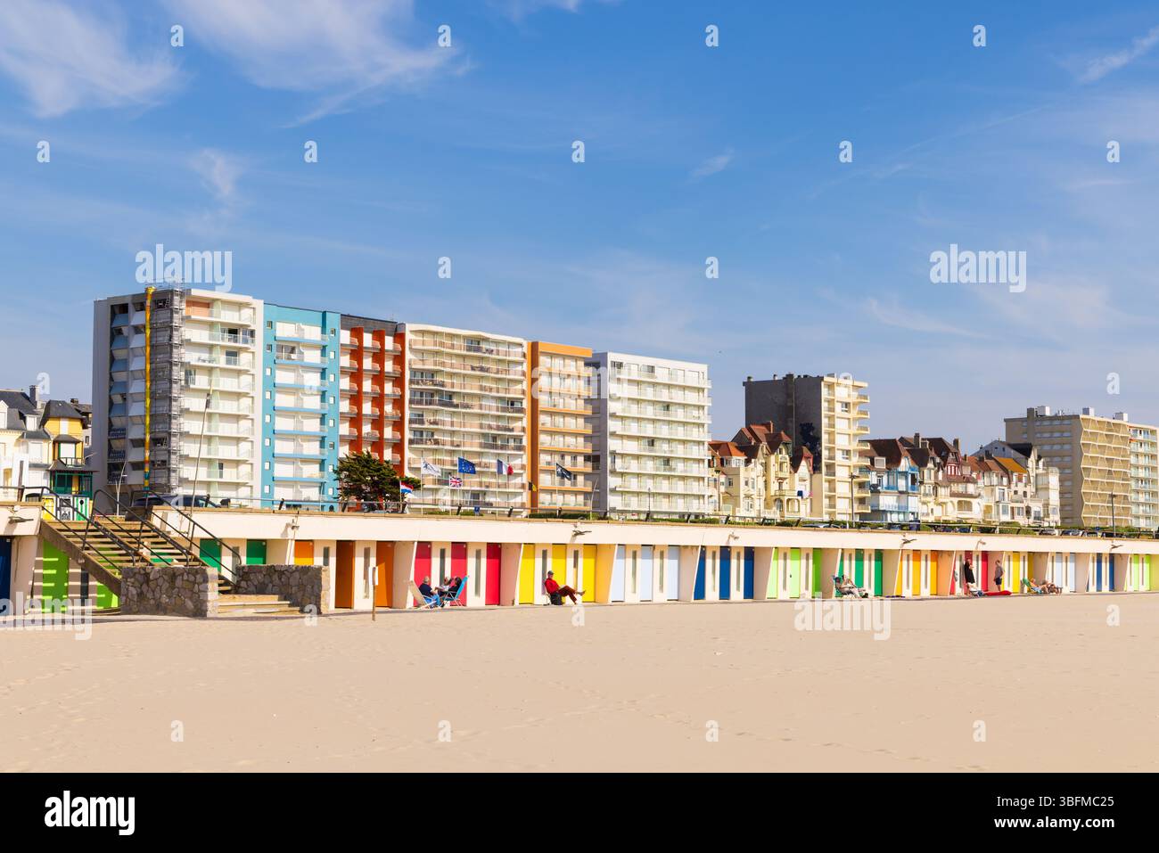 Ferienwohnung mit Blick auf den Strand in Le Touquet Paris Plage, Frankreich. Stockfoto