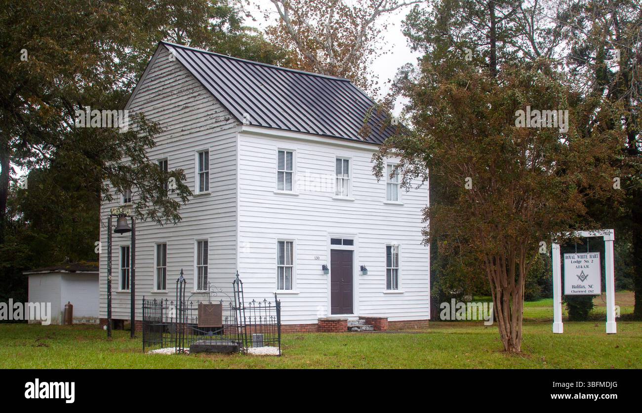 Grab des einzigen Freimaurer-Großmeisters von Amerika Joseph Montfort in Halifax, North Carolina Stockfoto