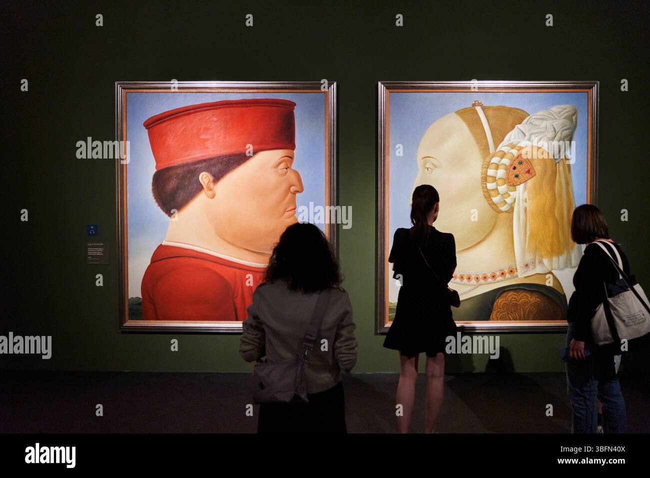 según Piero Della Francesca (Díptico), nach Piero Della Francesca (Diptychon), 1998, Ausstellung, Fernando Botero (1932–2023), Ein Universalmeister Stockfoto