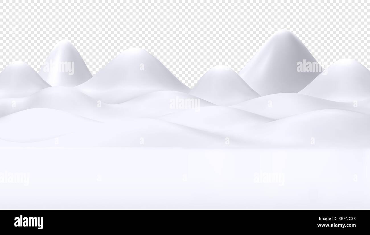 Glatte, schneebedeckte Berge und fließende Hügel. Minimalistische Winterszene für saisonale Kulisse. Perfekt für Werbung, Winterwunderland. Stock Vektor