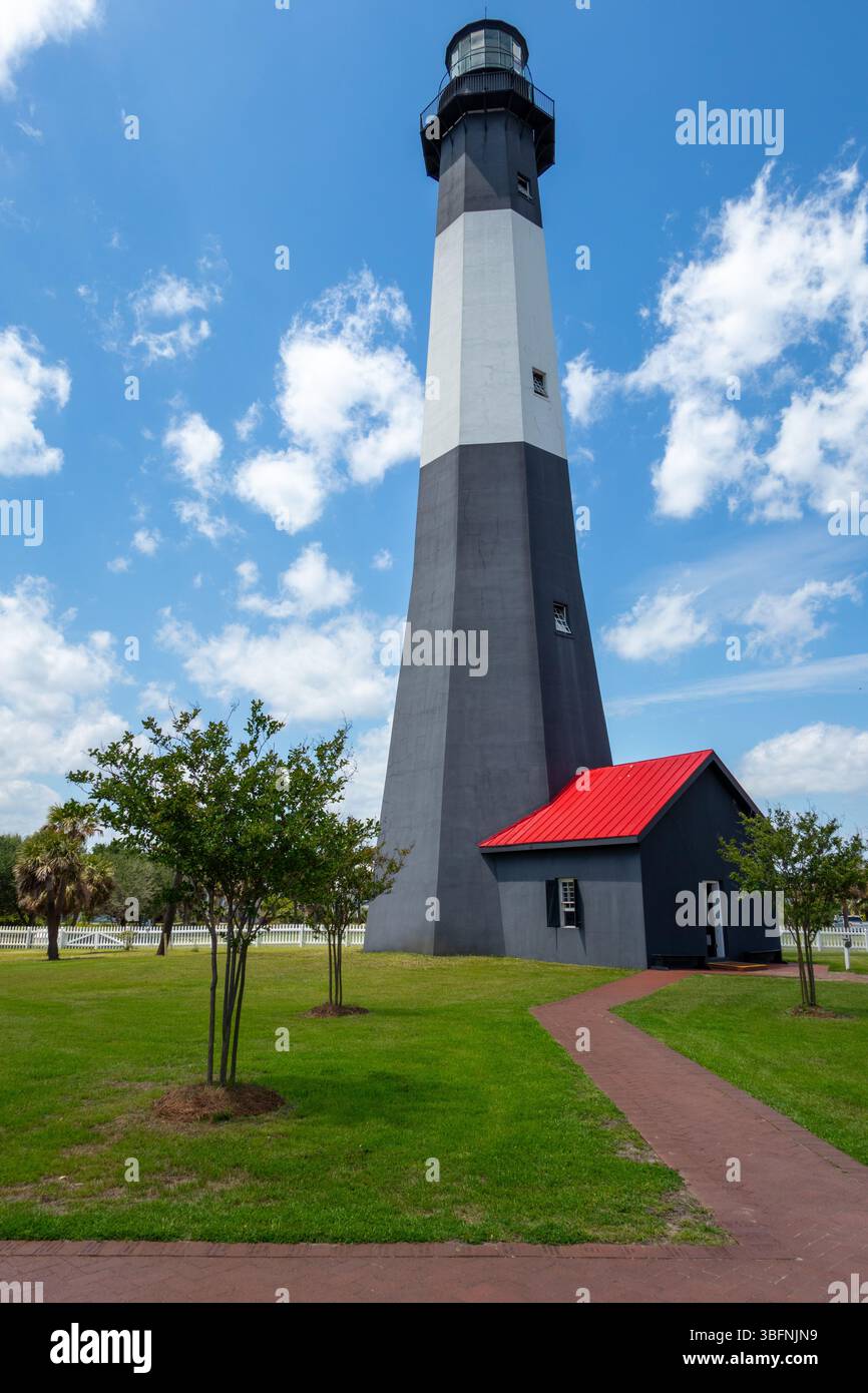 Savannah Georgia Tybee Island Lighthouse in Tybee Island, Georgia, USA. Symbolik von Schutz, Führung, Navigation Stockfoto