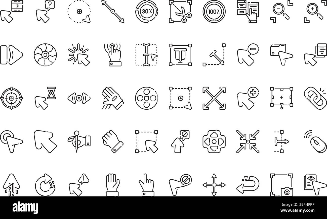 Auswahl- und Cursorsymbole Symbole einfaches Vektorsymbol. Illustration Symbol Design Vorlage für Web Mobile UI Element. Stock Vektor