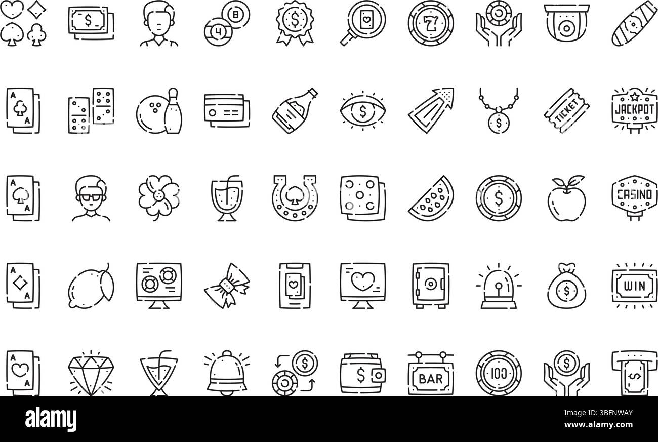 Casino-Symbole Symbole einfaches Vektorsymbol. Illustration Symbol Design Vorlage für Web Mobile UI Element. Stock Vektor