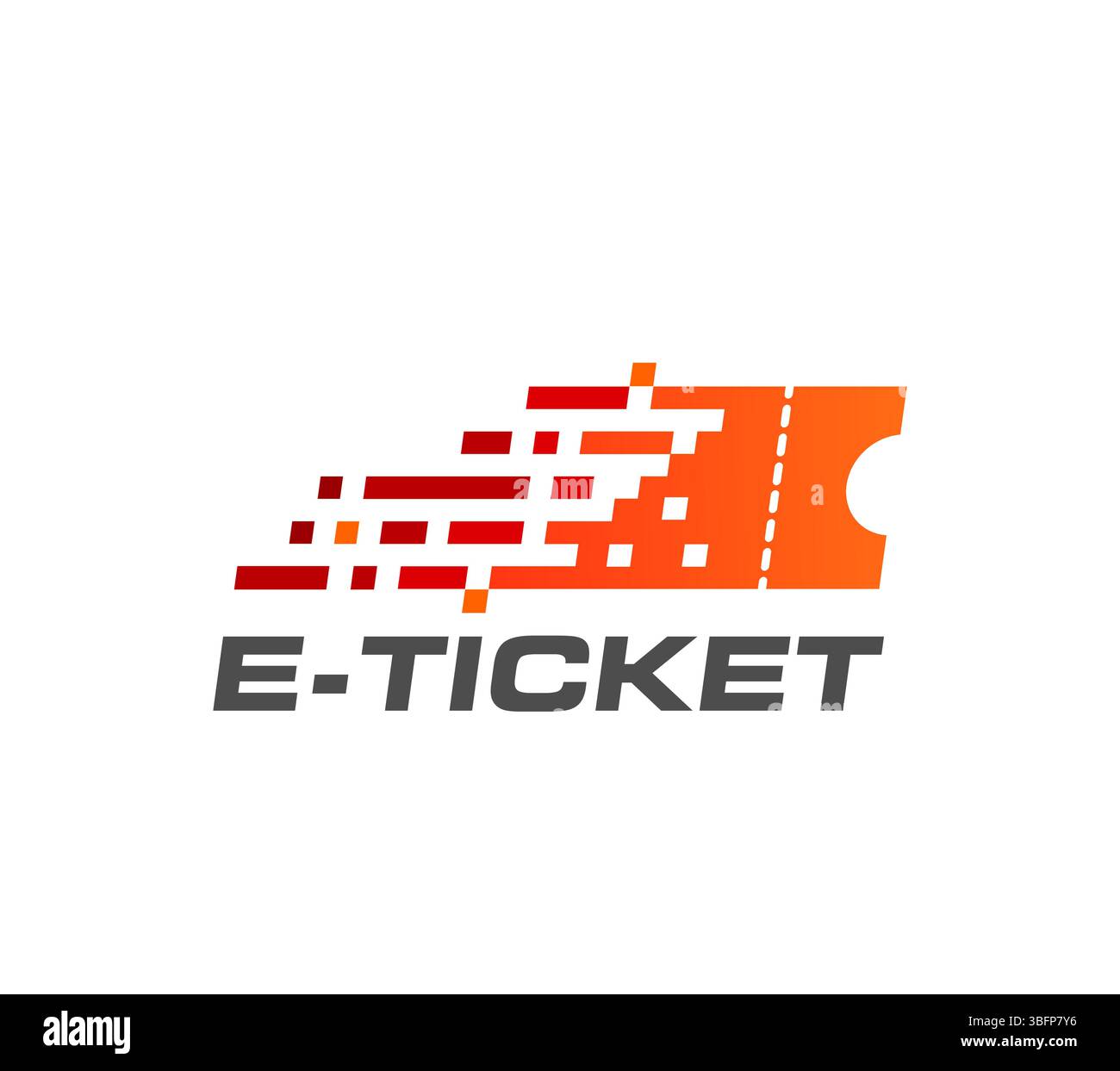 E Ticketsymbol für digitale Pass- oder elektronische Einreiseprüfung, Vektorsymbol. Digital E-Ticket für Eintrittsbestätigung oder Eintrittsgutschein und Smart-Ticket für Kino oder U-Bahn Stock Vektor