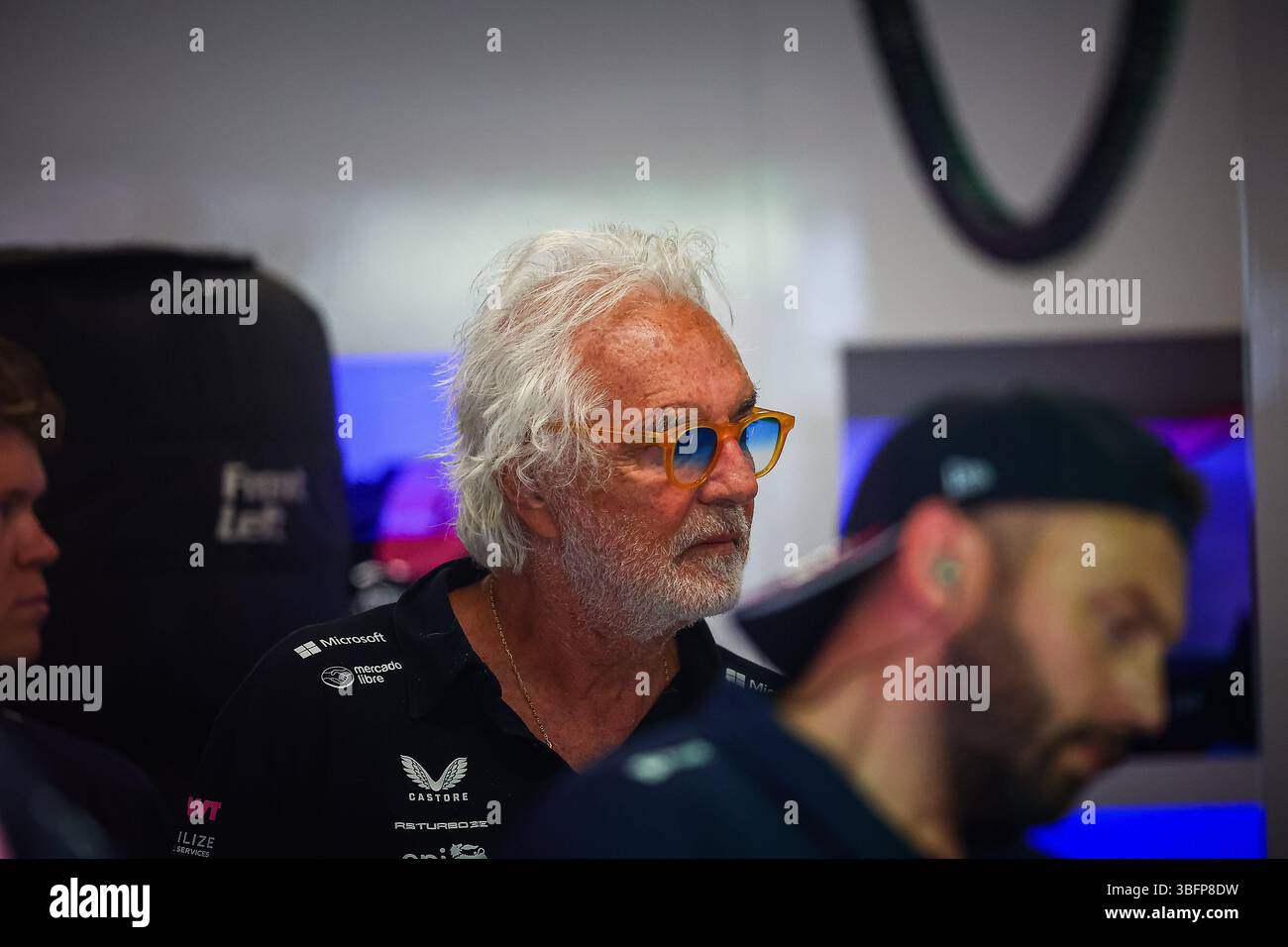 Flavio Briatore, Leiter der alpinen Mannschaft, während des spanischen GP, Barcelona, 29. Mai bis 1. Juni 2025, Montemelò Formel-1-Weltmeisterschaft 2025. Stockfoto