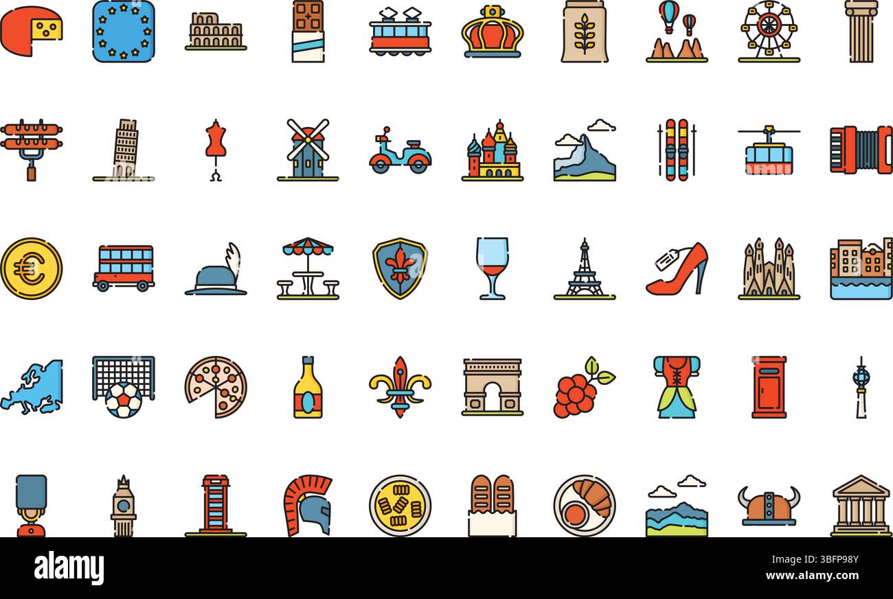 Europa Symbole Symbole einfaches Vektorsymbol. Illustration Symbol Design Vorlage für Web Mobile UI Element. Stock Vektor