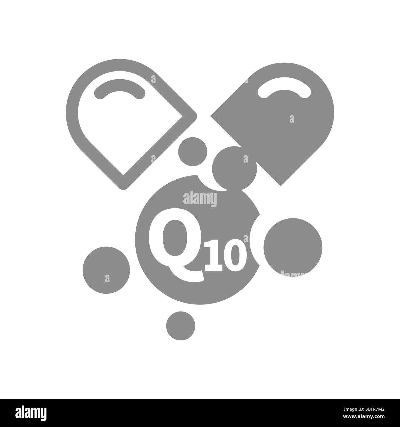 Coenzym Q10 Kapselvektorsymbol. Ergänzung q 10 Nährstoffsymbol. Stock Vektor