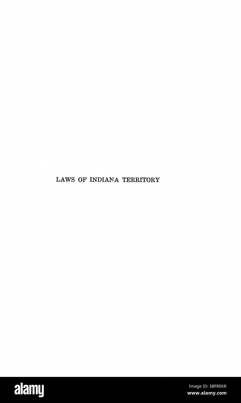Seite 101 aus dem 1934 erschienenen Nachdruck von „Laws of Indiana Territory 1809-1816“ enthält die endgültigen Gesetze und Rechtsentscheidungen, mit denen die territoriale Governance-Periode abgeschlossen wurde. Es enthält eine Zusammenfassung der Gesetze, die Indianas rechtliche und politische Landschaft geprägt haben. Stockfoto