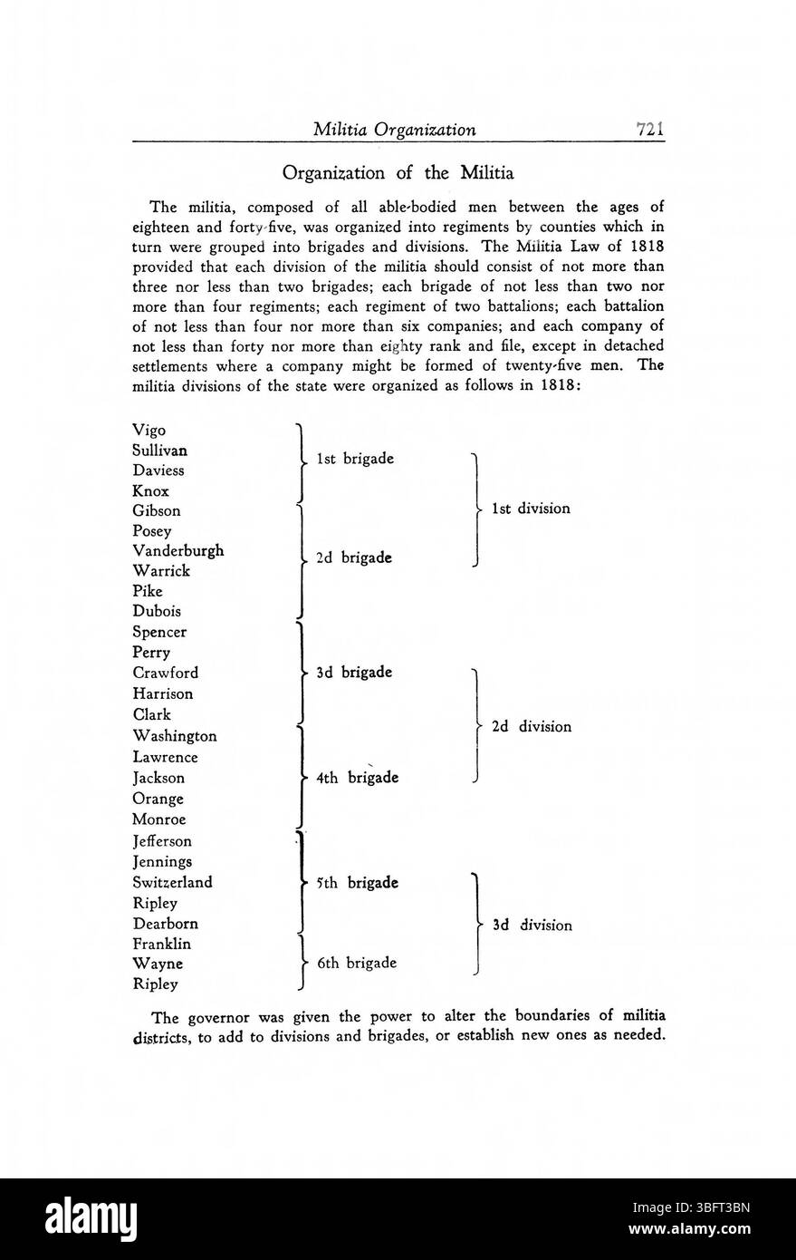 Seite 733 des Exekutivverfahrens 1816-1836 des Bundesstaates Indiana beschreibt weiterhin die Exekutivmaßnahmen, Rechtsentscheidungen und Regierungsaktivitäten Indianas in den ersten Jahren der Staatlichkeit. Stockfoto