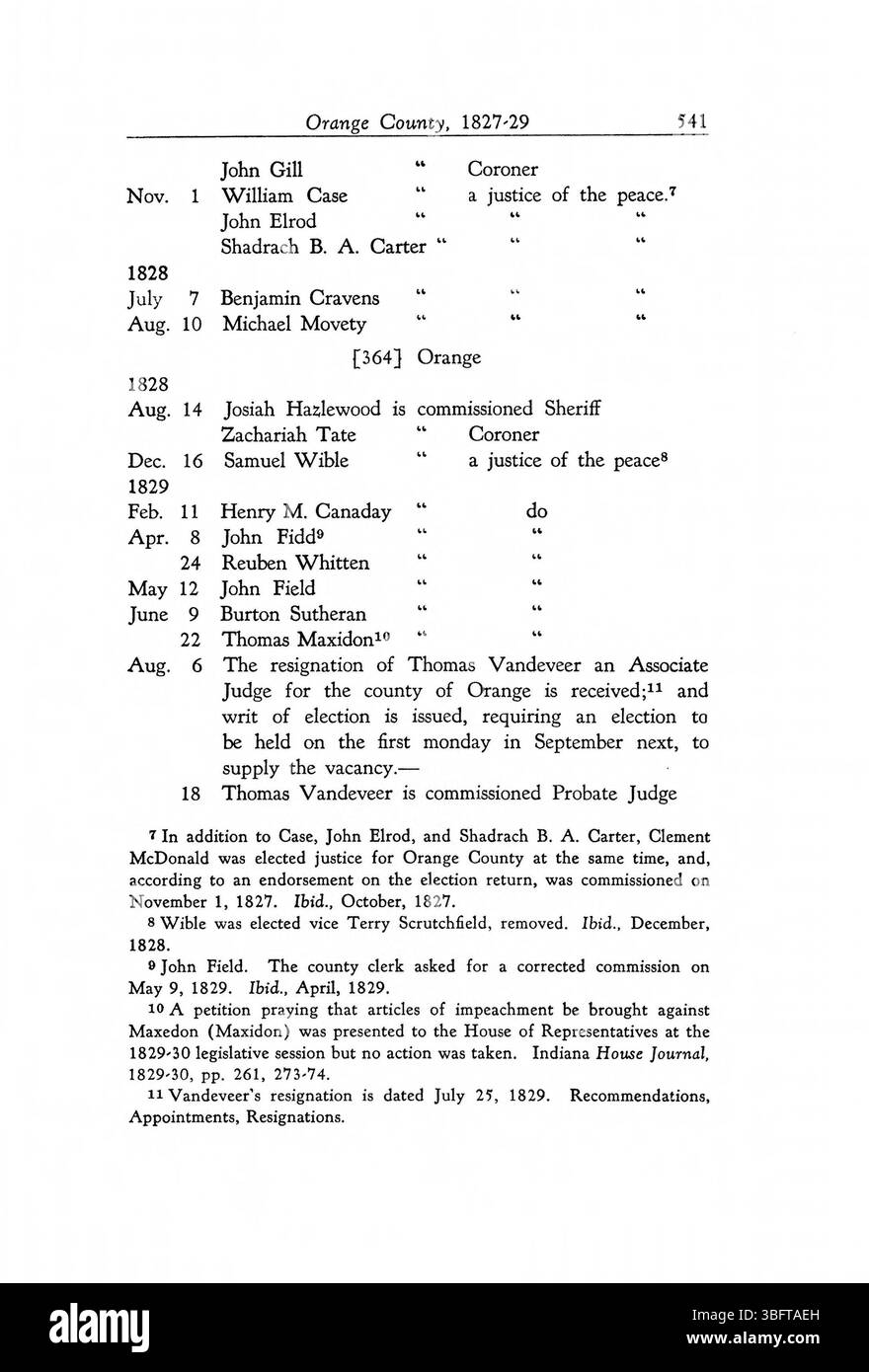 Seite 553 enthält einen Bericht über die staatlichen Exekutivfunktionen und offiziellen Maßnahmen, die zwischen 1816 und 1836 erlassen wurden. Stockfoto