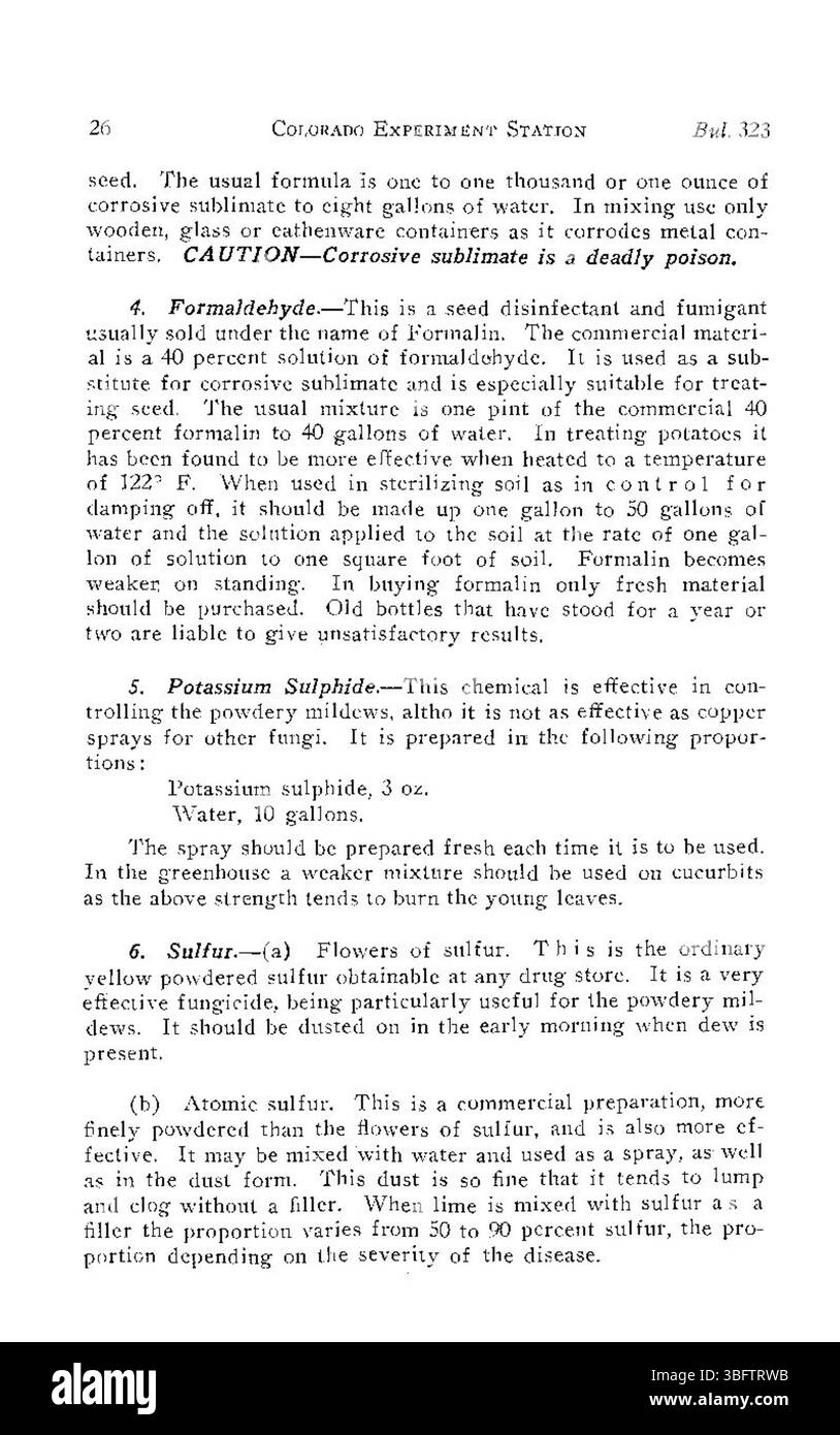 Die Ausgabe 1927 von „Common Diseases of Colorado Truck Crops“ bietet weiterhin eine umfassende Abdeckung von häufigen Erntekrankheiten, deren Auswirkungen auf die Erträge und praktische Ratschläge für die Farmer in Colorado. Stockfoto