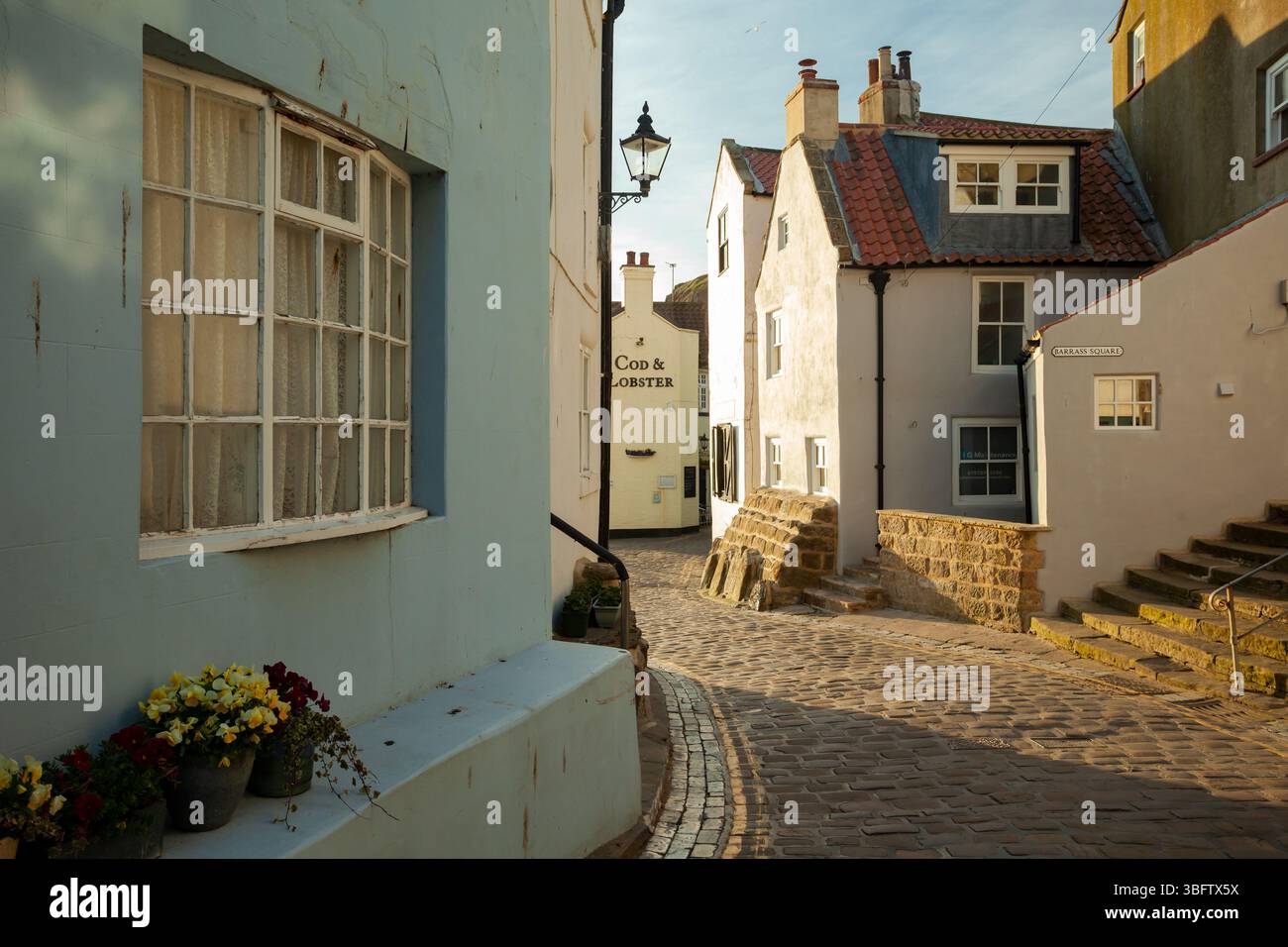 Vormittag in Staithes, North Yorkshire, England. Stockfoto