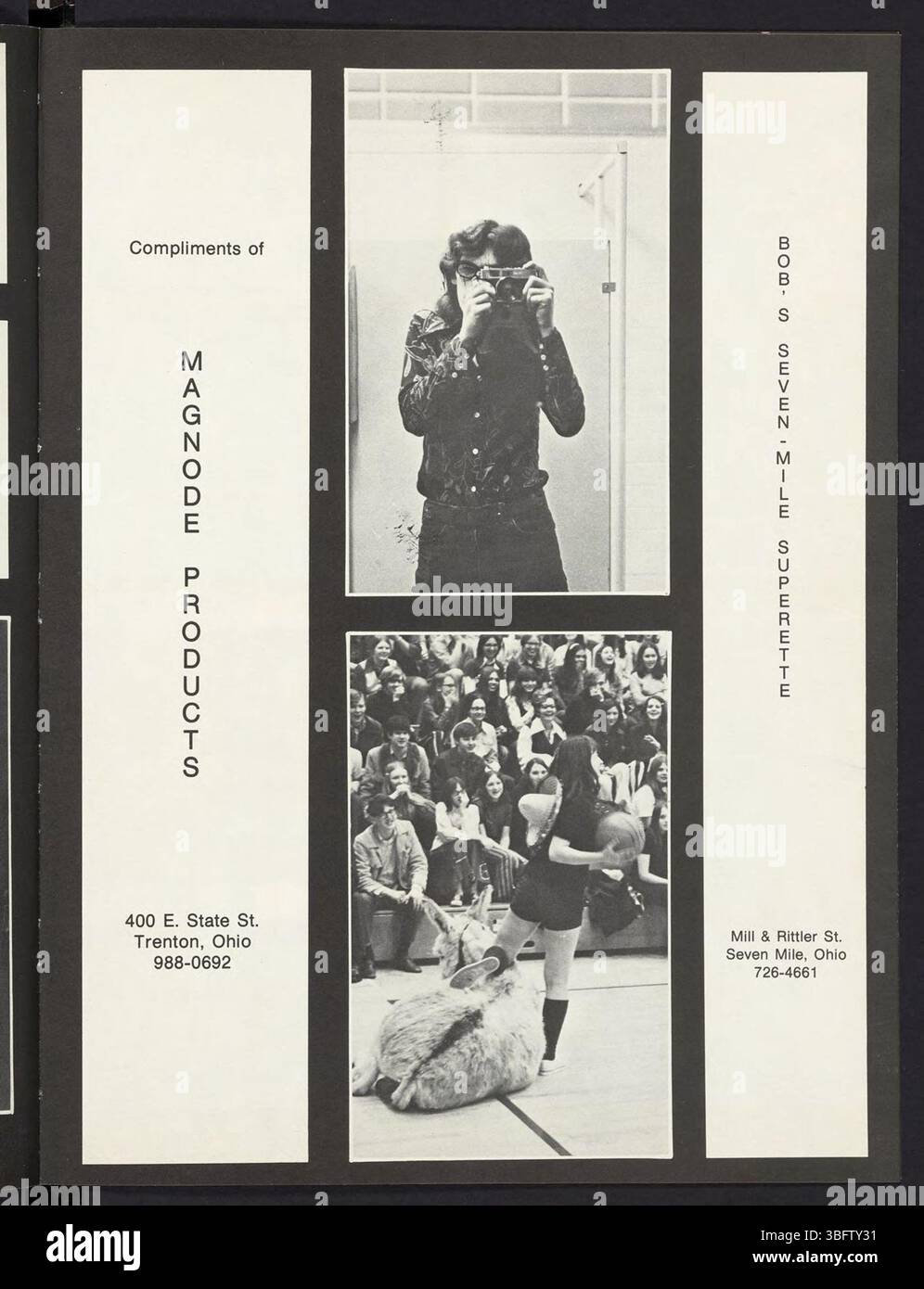 Das Jahrbuch der Edgewood High School 1972, „The Image“, schließt mit einem letzten Abschnitt über die Erinnerungen, Erfolge und Traditionen der Schule ab, in dem das Wesen des Schülerlebens während des akademischen Jahres 1971-1972 festgehalten wird. Stockfoto