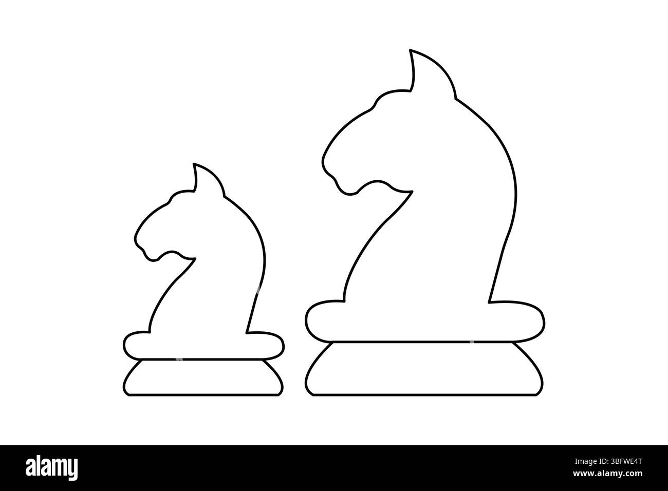 Einfache Illustration des Ritterschach-Vektors durchgehende einzeilige Kunstzeichnung Stock Vektor