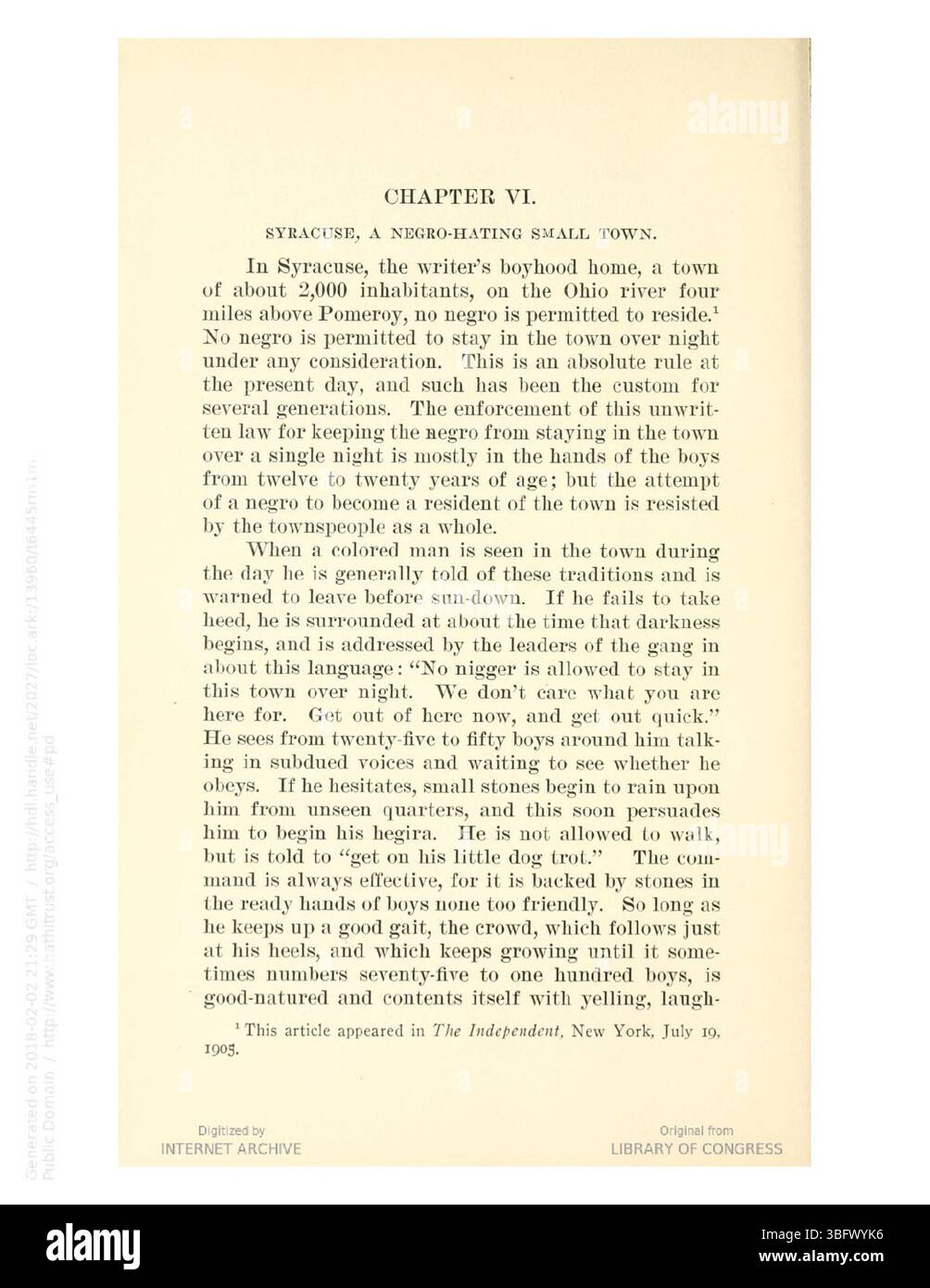 Die 1913 erschienene Veröffentlichung The Color Line in Ohio zeigt die Komplexität der Rassenbeziehungen in Ohio auf, wobei der Schwerpunkt auf Rassentrennung und den gelebten Erfahrungen der Afroamerikaner während dieser Ära liegt. Stockfoto