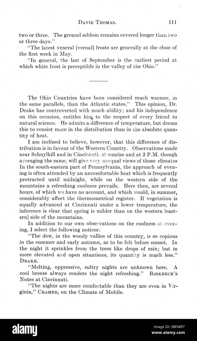Band, in dem Entdecker- und Siedlerbeschreibungen von Indiana und Westamerika von 1778 bis 1817 zusammengestellt werden, wobei Boden, Klima und Gemeindeleben hervorgehoben werden. Stockfoto